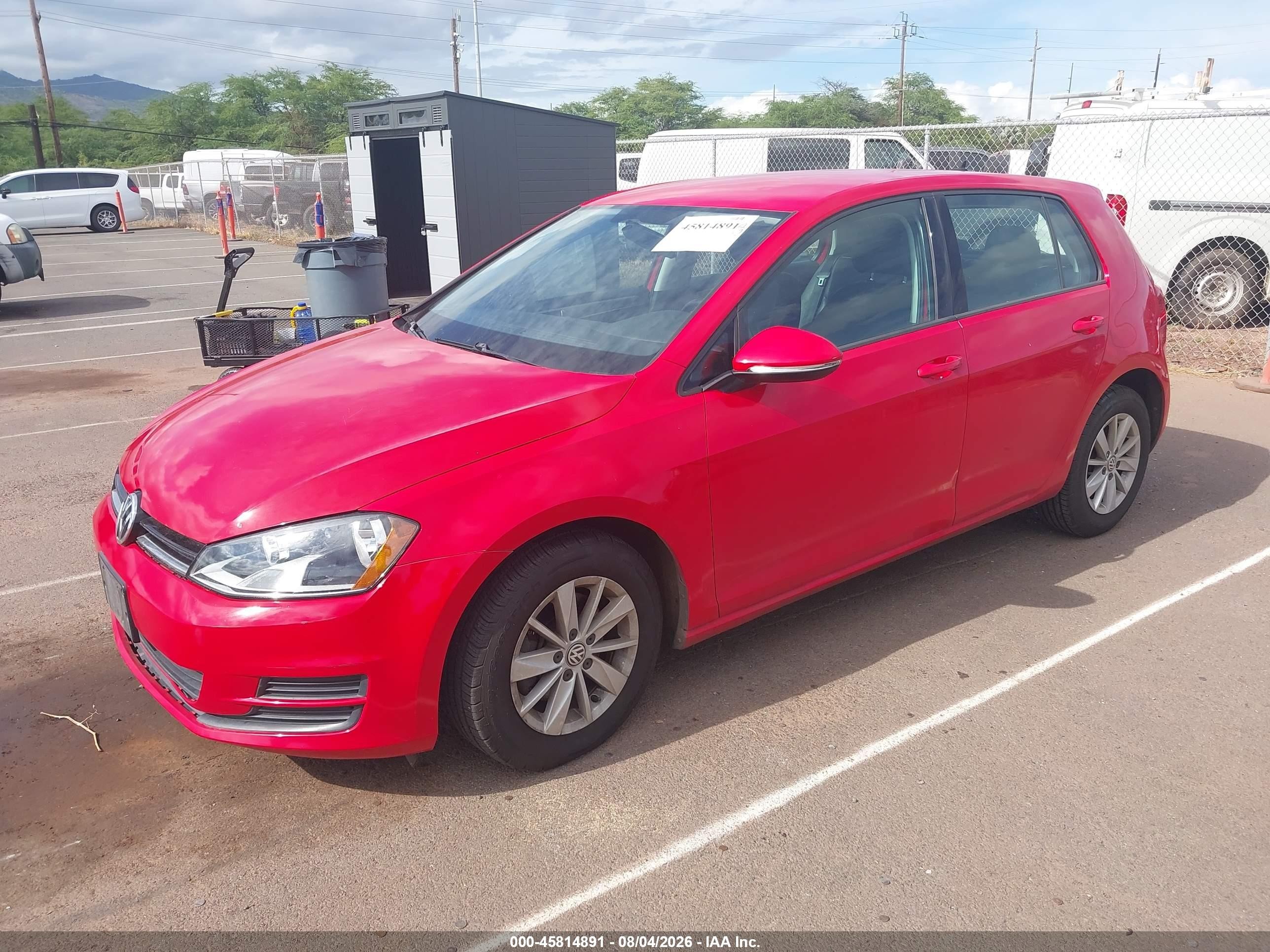 2015 Volkswagen Golf Tsi S 4-door Red vin: 3VW217AU9FM022341