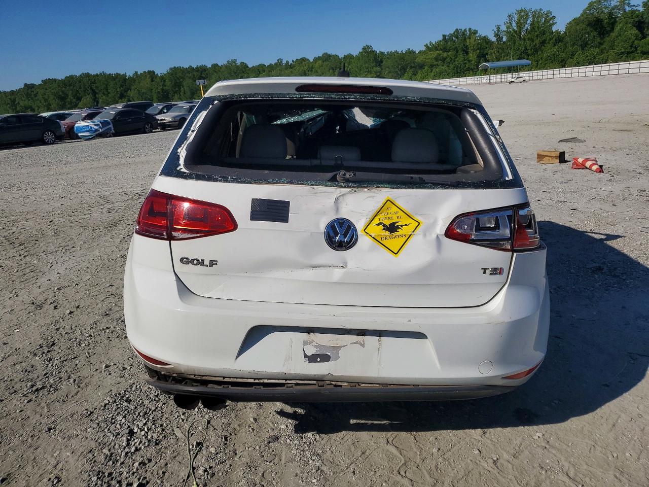 2015 Volkswagen Golf White vin: 3VW217AUXFM098456