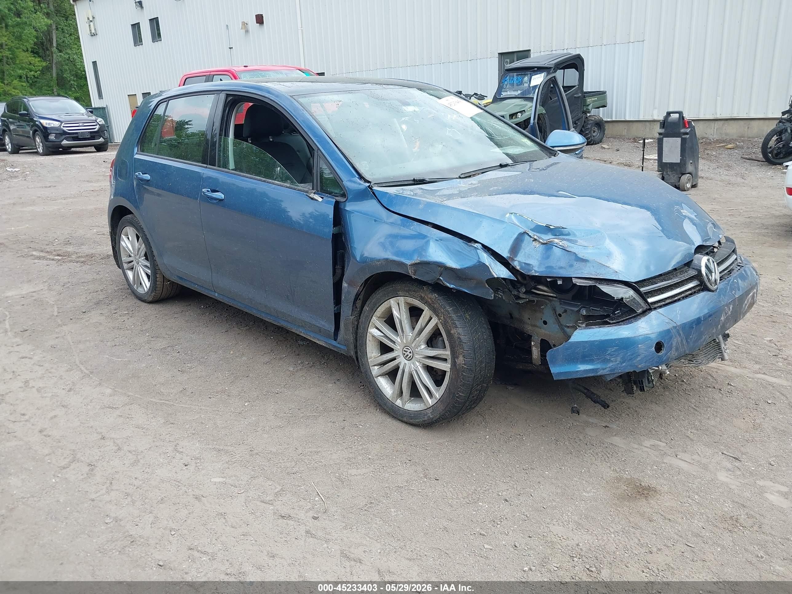 2015 Volkswagen Golf Tdi Se 4-door Blue vin: 3VW2A7AU0FM032806