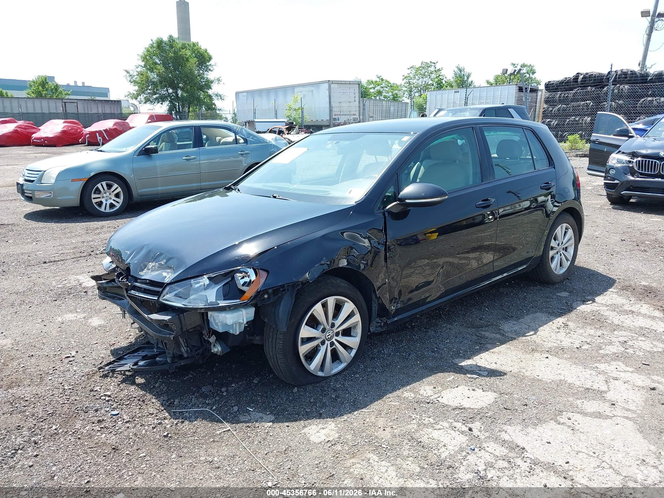 2015 Volkswagen Golf Tdi S 4-door Black vin: 3VW2A7AU1FM029297