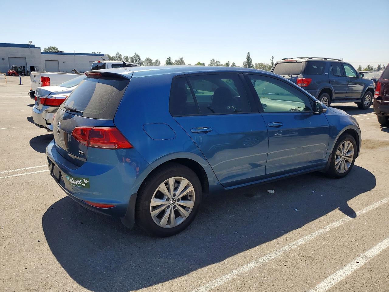 2015 Volkswagen Golf Tdi Blue vin: 3VW2A7AU1FM091833