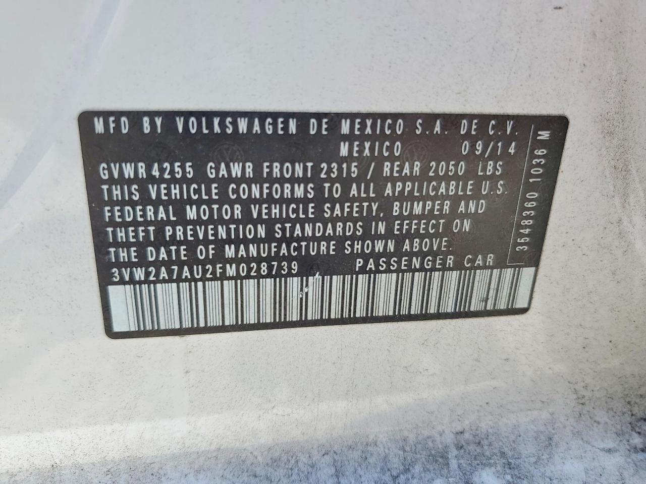2015 Volkswagen Golf Tdi Белый vin: 3VW2A7AU2FM028739