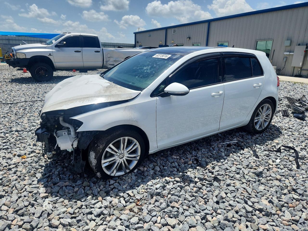 2015 Volkswagen Golf Tdi White vin: 3VW2A7AU7FM055337