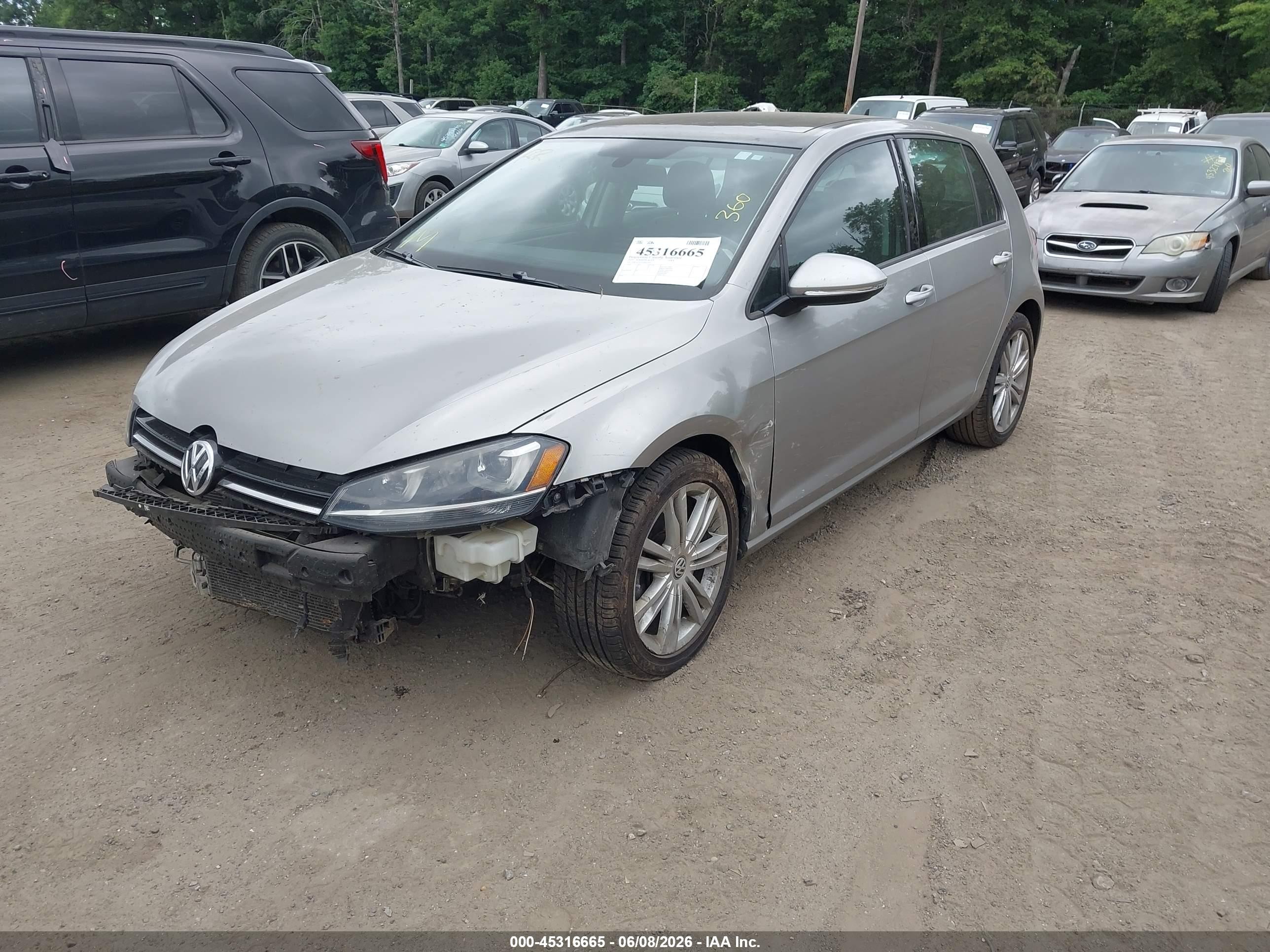 2015 Volkswagen Golf Tdi Se 4-door Silver vin: 3VW2A7AUXFM032926
