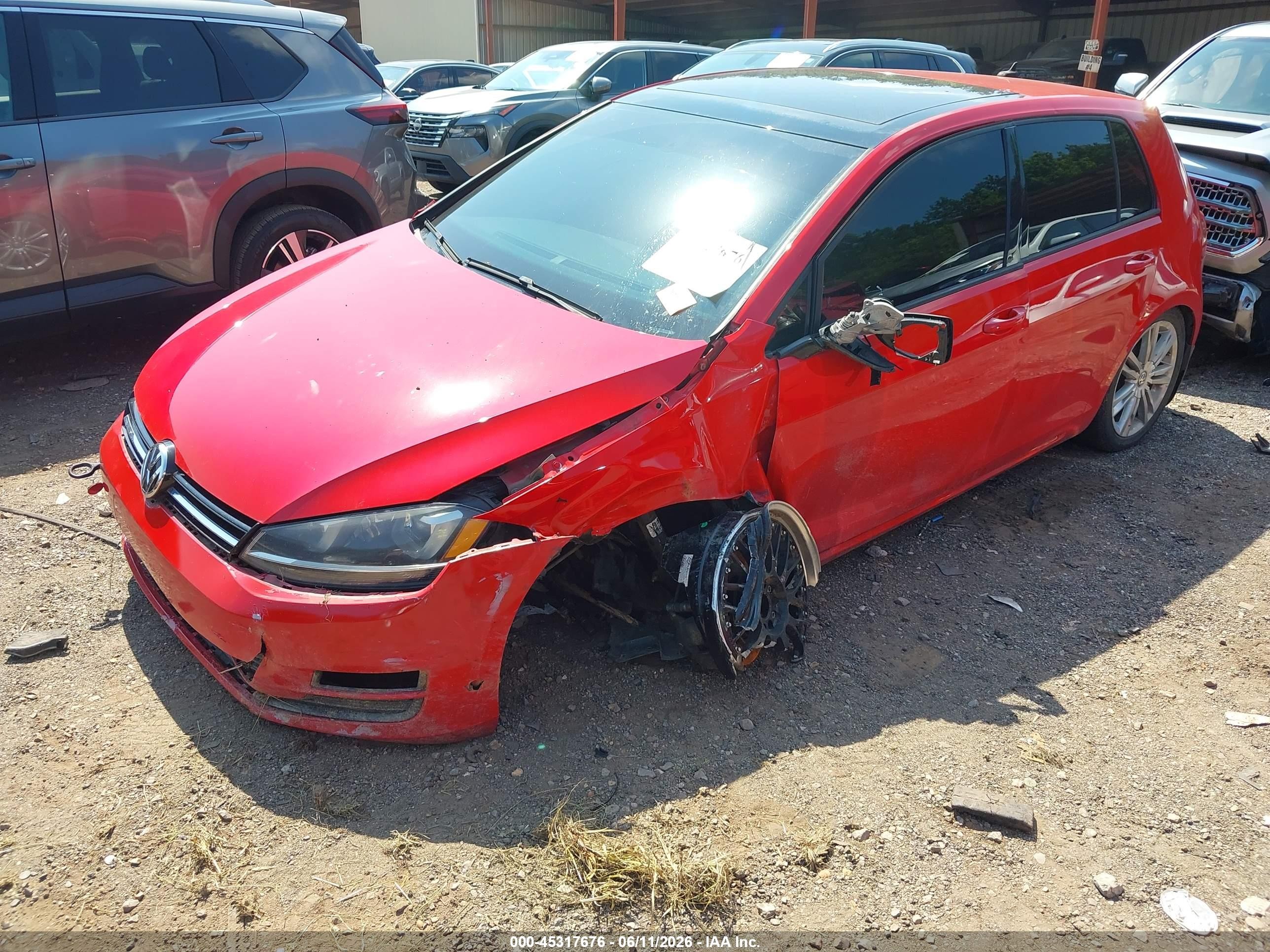 2015 Volkswagen Golf Tdi Se 4-door Red vin: 3VW2A7AUXFM050889