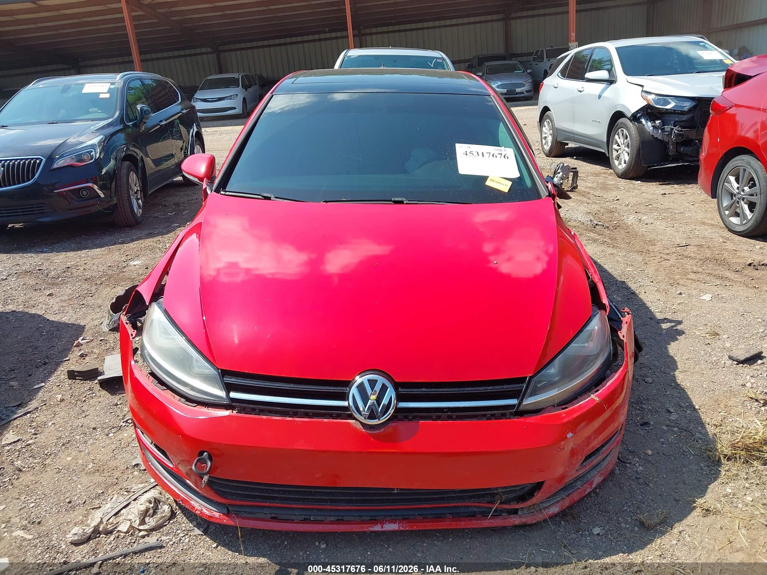 2015 Volkswagen Golf Tdi Se 4-door Red vin: 3VW2A7AUXFM050889