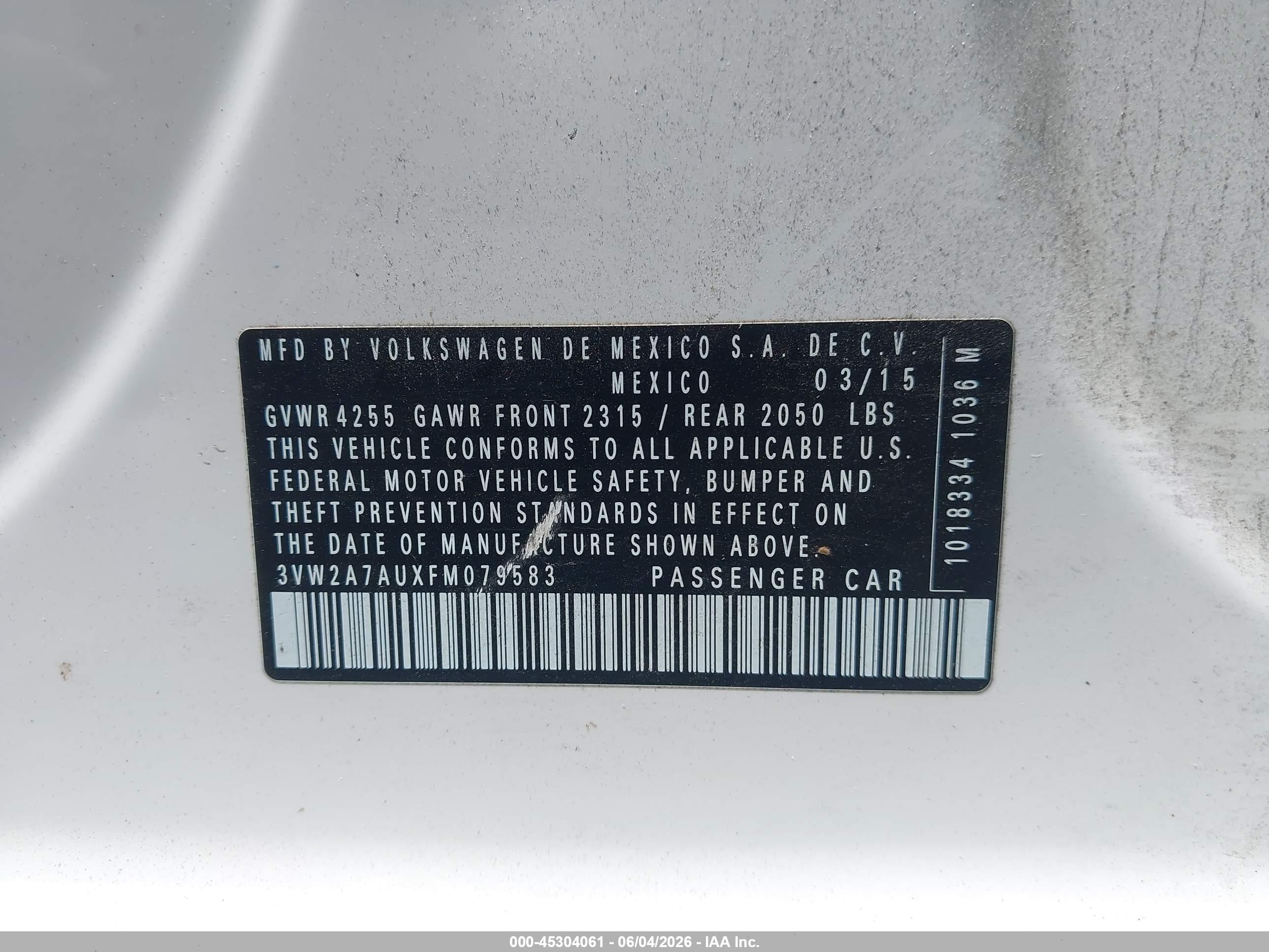 2015 Volkswagen Golf Tdi S 4-door White vin: 3VW2A7AUXFM079583