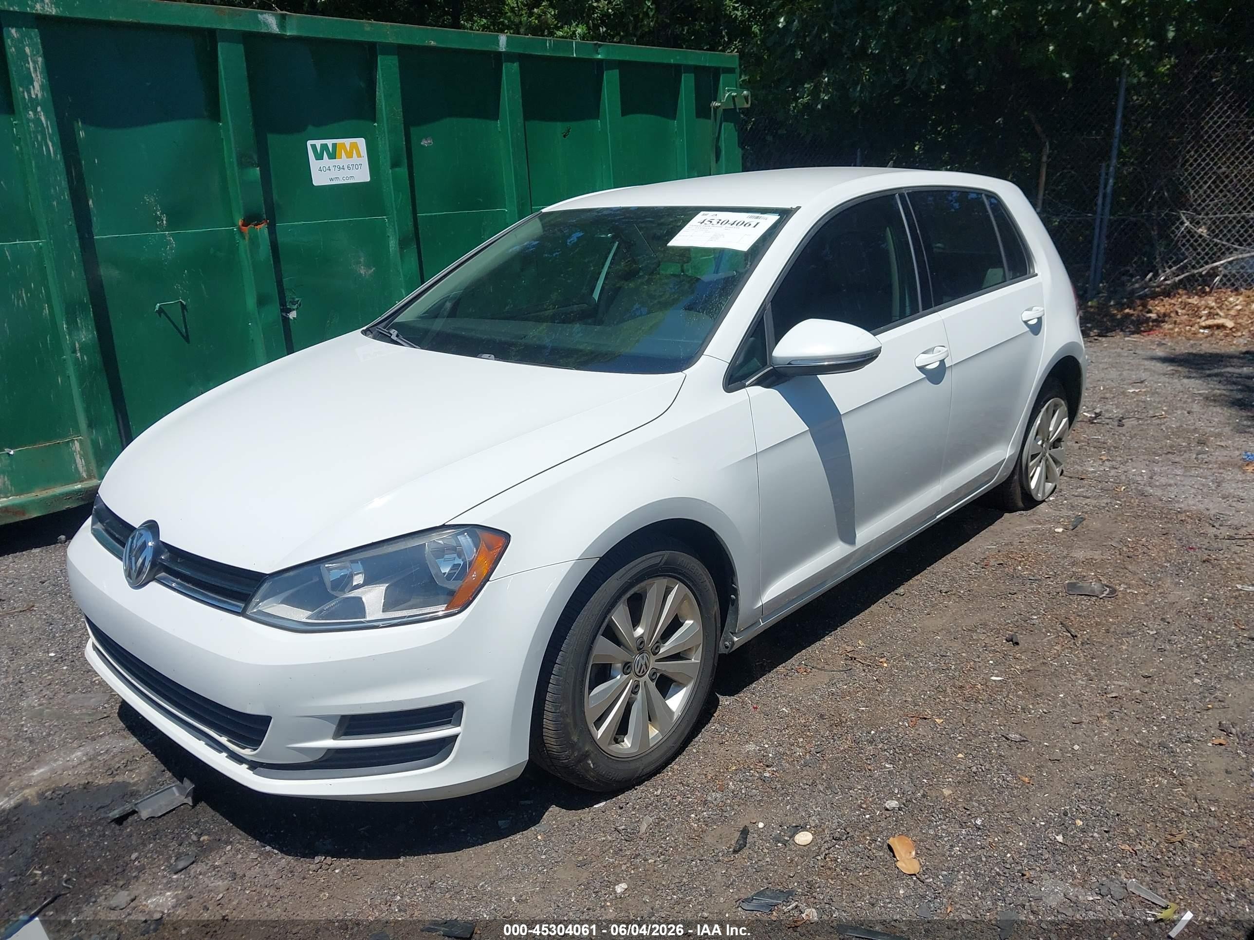 2015 Volkswagen Golf Tdi S 4-door White vin: 3VW2A7AUXFM079583