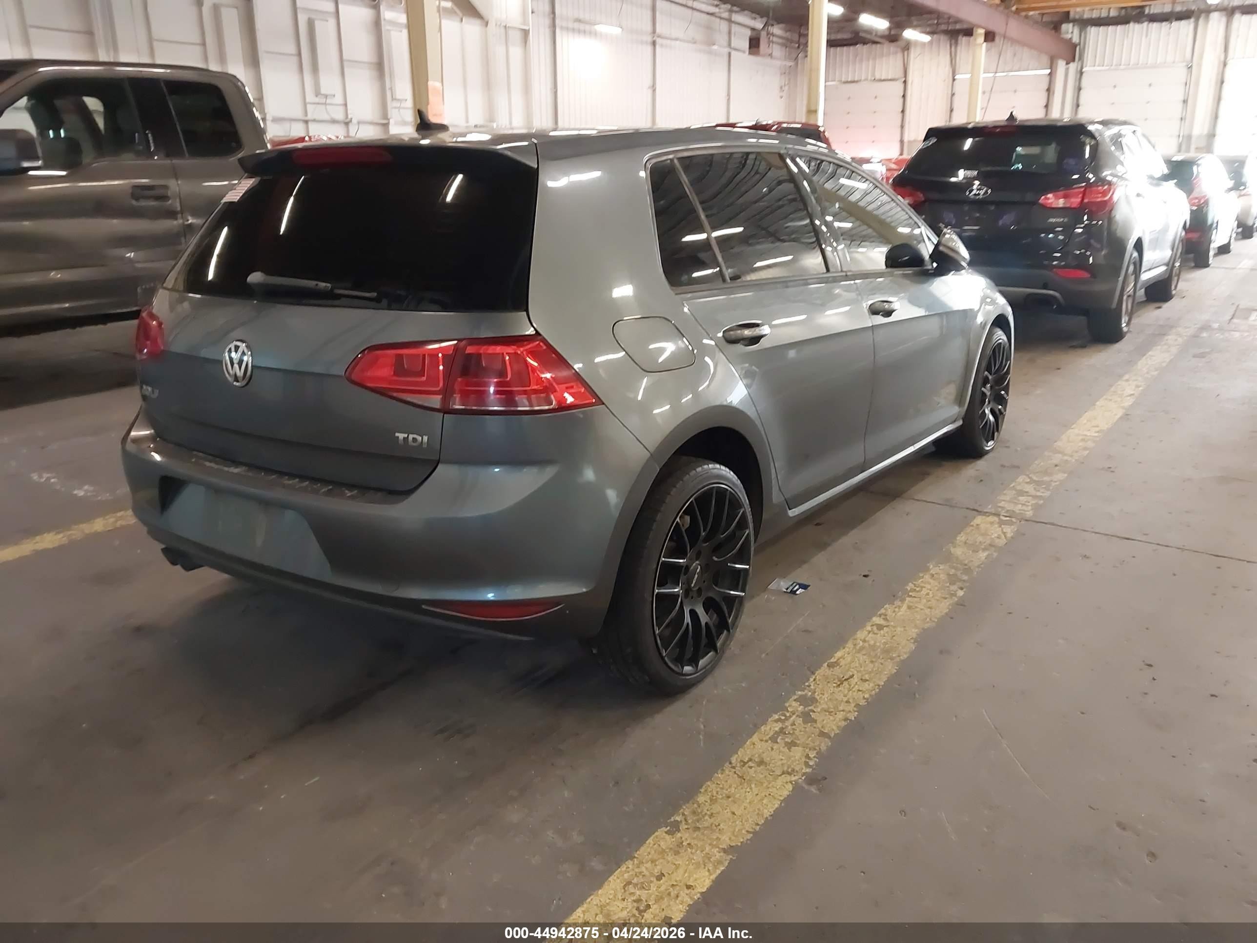2015 Volkswagen Golf Tdi S 4-door Gray vin: 3VW2A7AUXFM093645