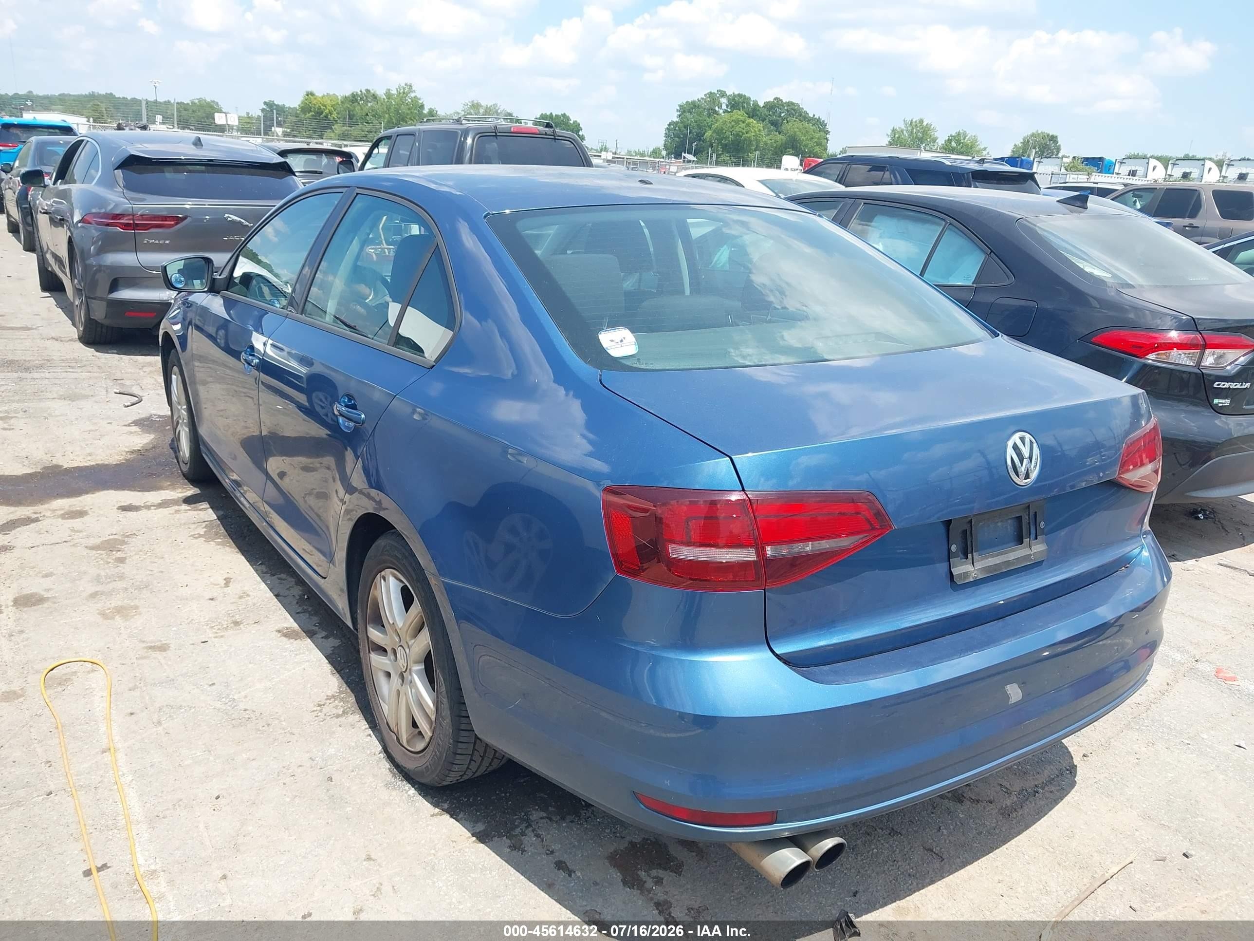 2018 Volkswagen Jetta 1.4t S Blue vin: 3VW2B7AJ0JM258131