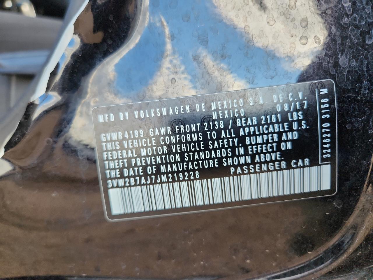 2018 Volkswagen Jetta S Черный vin: 3VW2B7AJ7JM219228