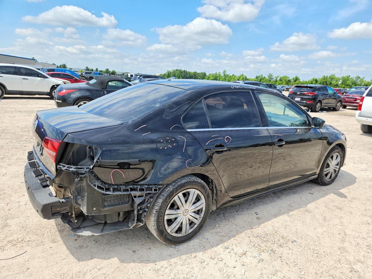 2017 Volkswagen Jetta S Black vin: 3VW2B7AJ9HM282485