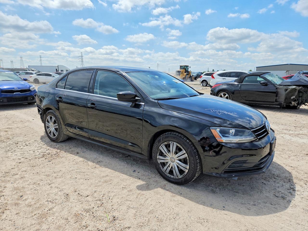 2017 Volkswagen Jetta S Black vin: 3VW2B7AJ9HM282485