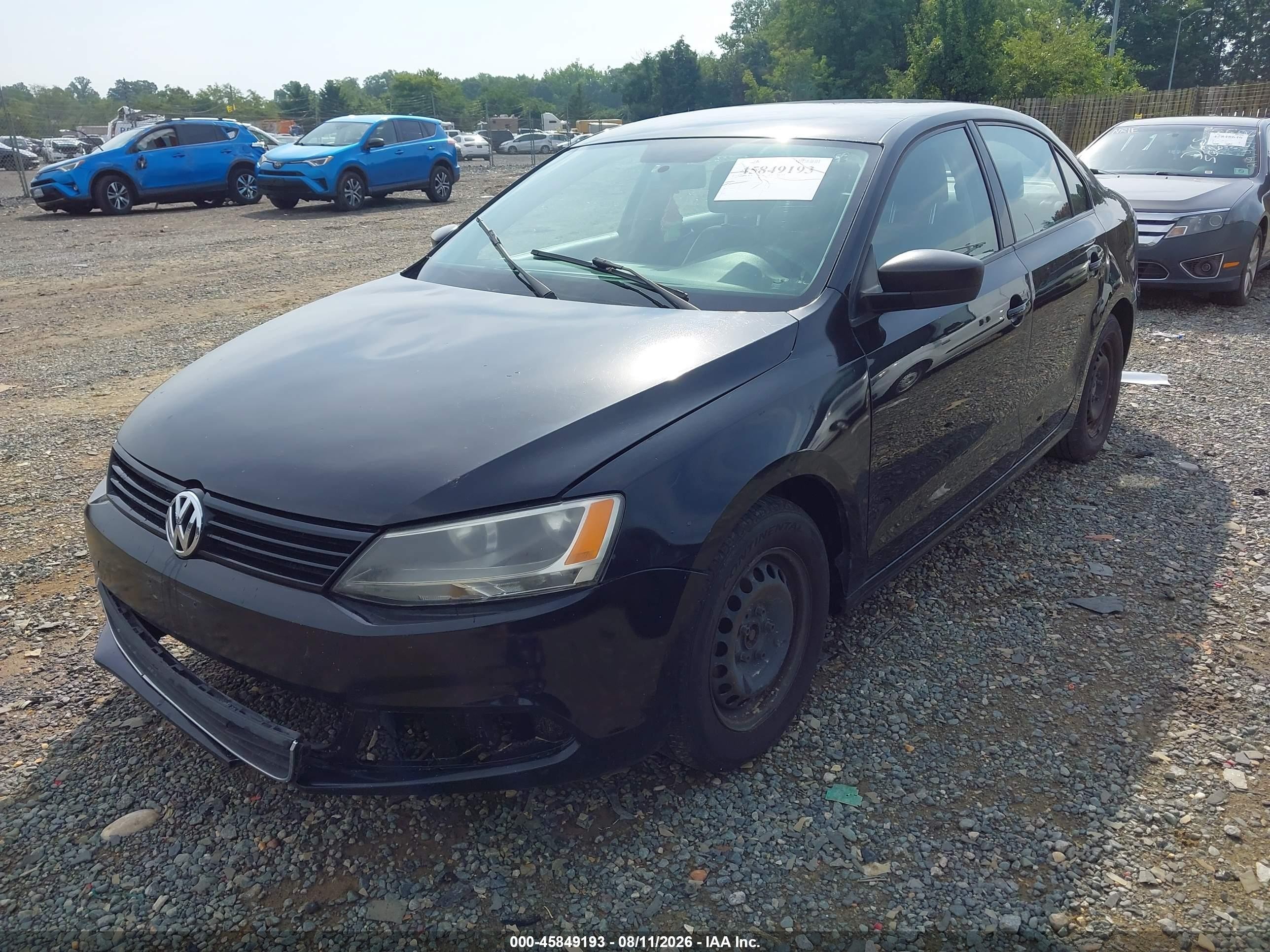 2012 Volkswagen Jetta 2.0l S Черный vin: 3VW2K7AJ0CM468103