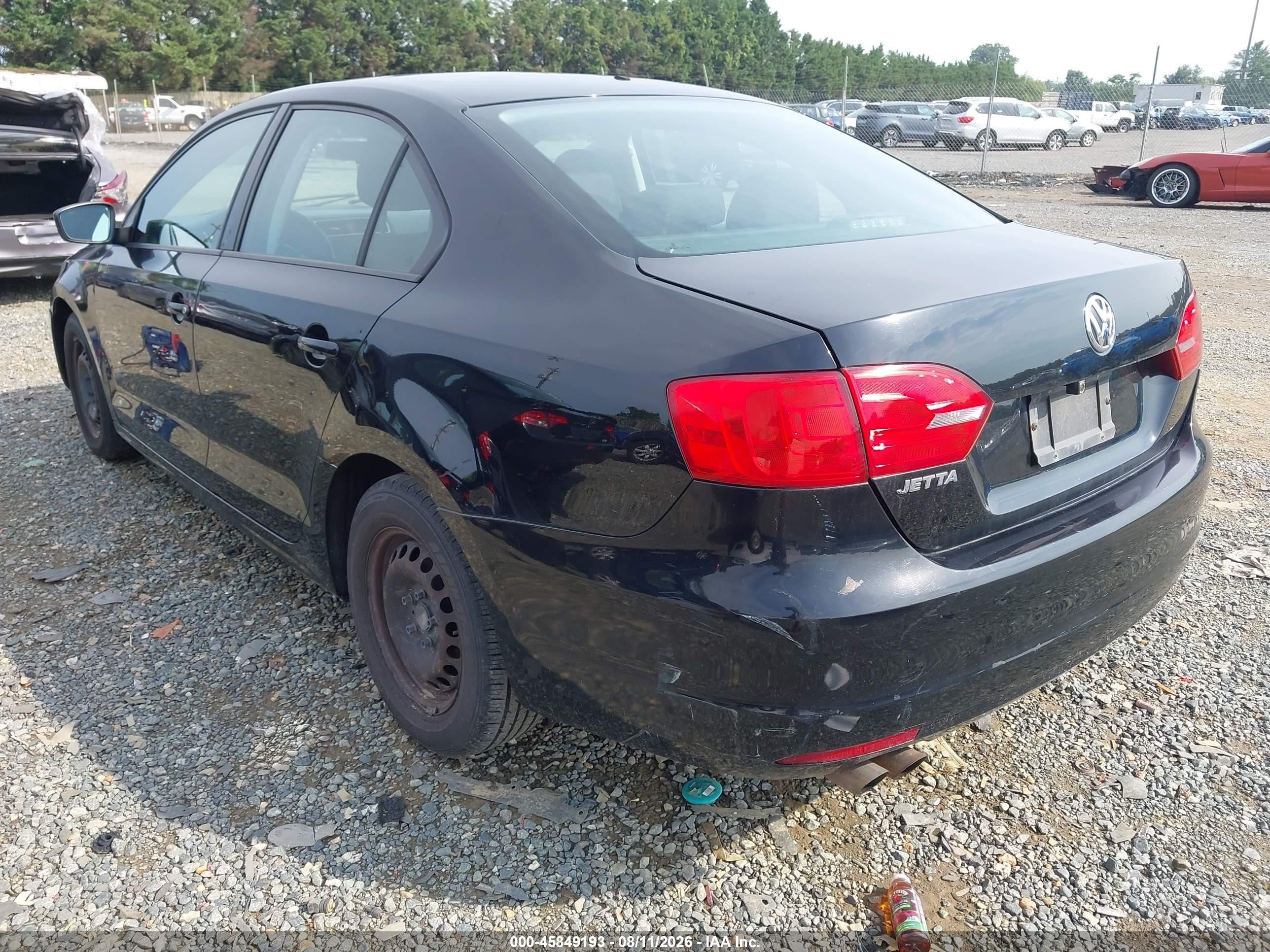 2012 Volkswagen Jetta 2.0l S Черный vin: 3VW2K7AJ0CM468103