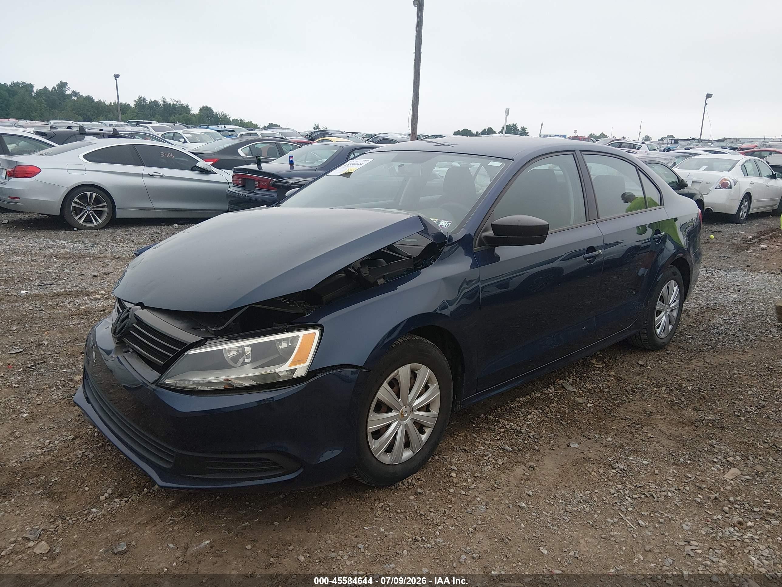 2012 Volkswagen Jetta 2.0l S Blue vin: 3VW2K7AJ0CM469753