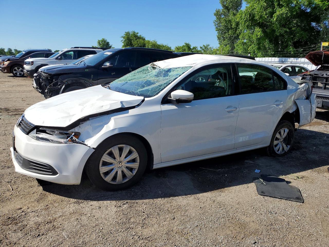 2014 Volkswagen Jetta Base White vin: 3VW2K7AJ0EM229038