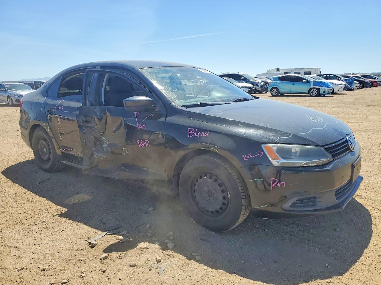 2014 Volkswagen Jetta Base Black vin: 3VW2K7AJ0EM331102