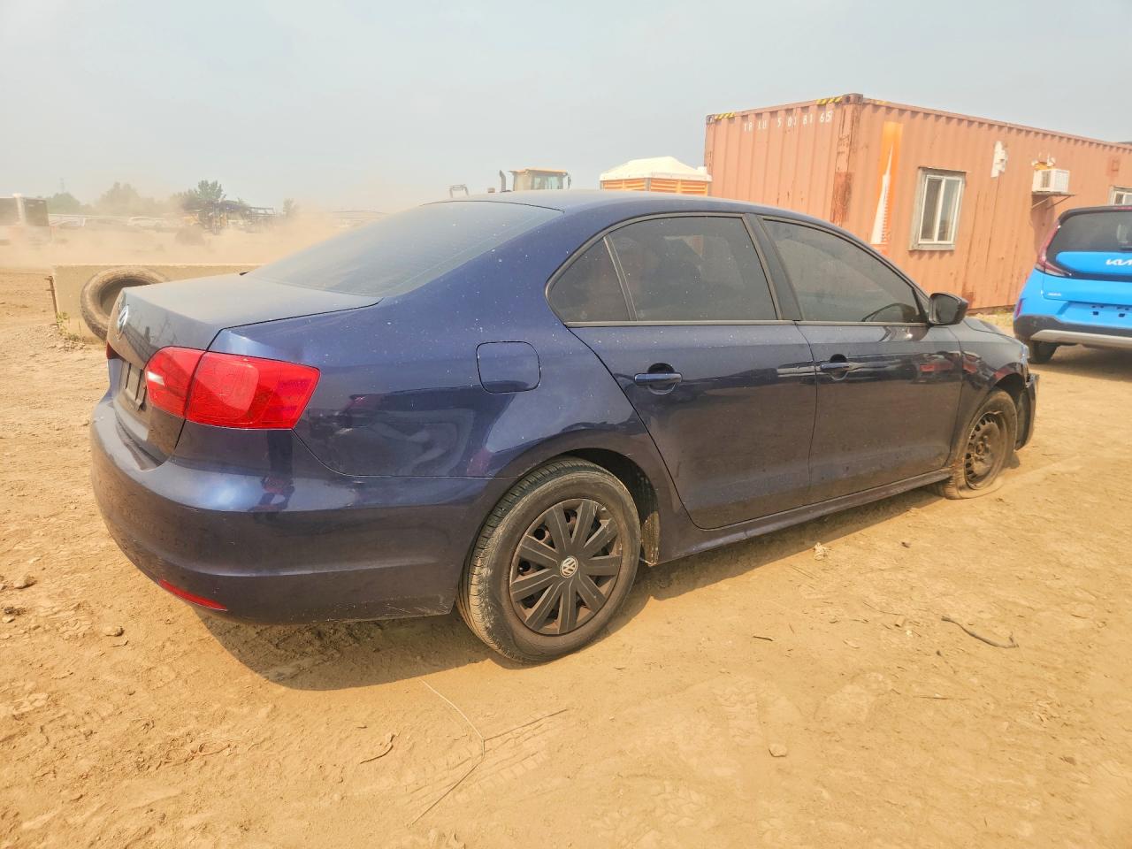 2014 Volkswagen Jetta Base Blue vin: 3VW2K7AJ0EM378386