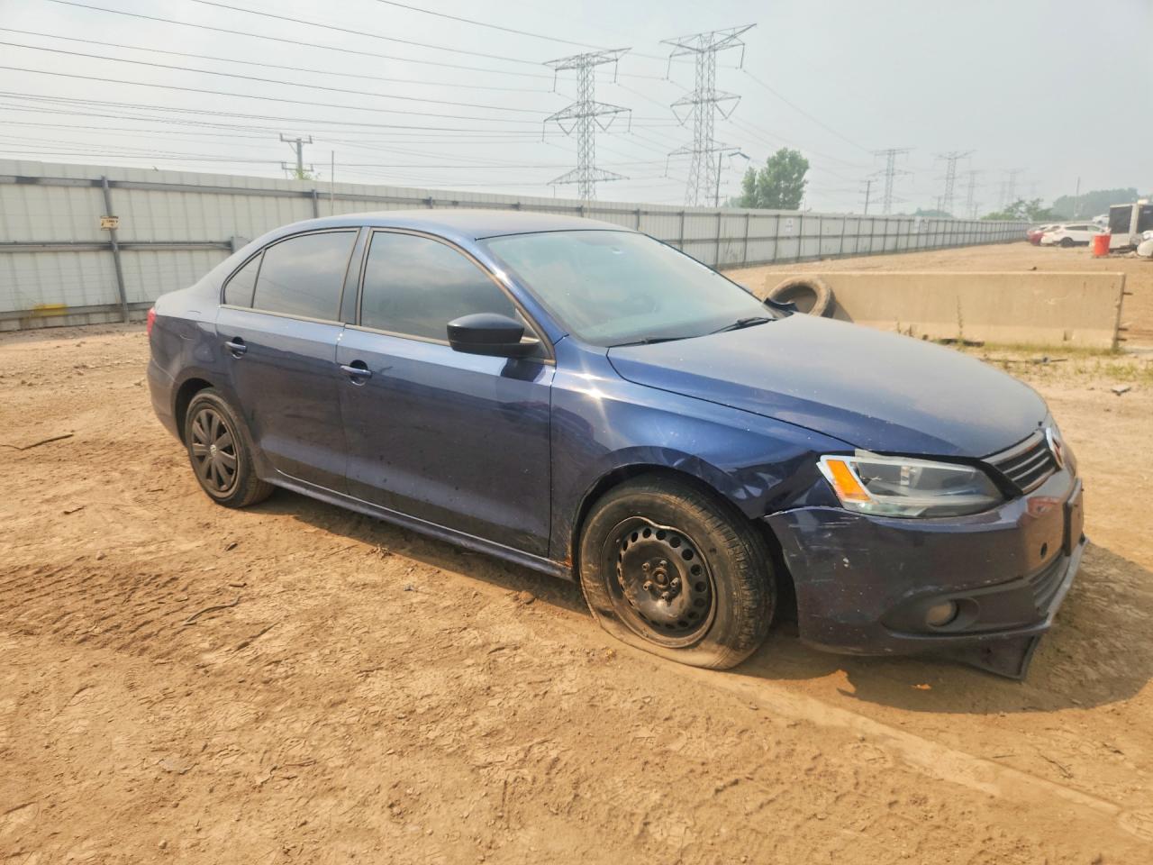 2014 Volkswagen Jetta Base Blue vin: 3VW2K7AJ0EM378386