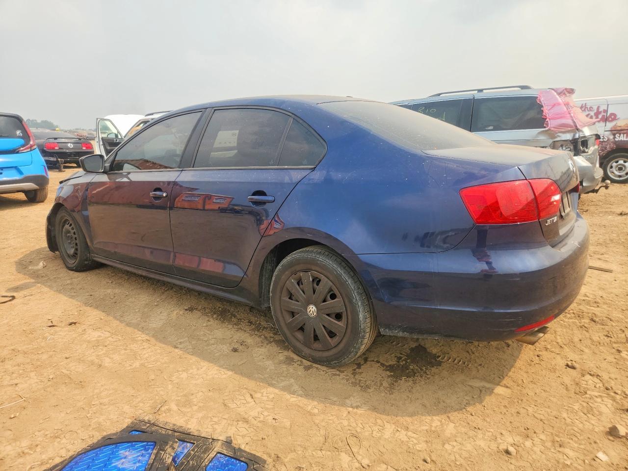 2014 Volkswagen Jetta Base Blue vin: 3VW2K7AJ0EM378386
