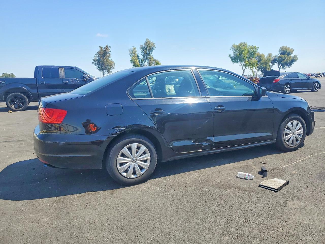 2014 Volkswagen Jetta Base Black vin: 3VW2K7AJ0EM404405