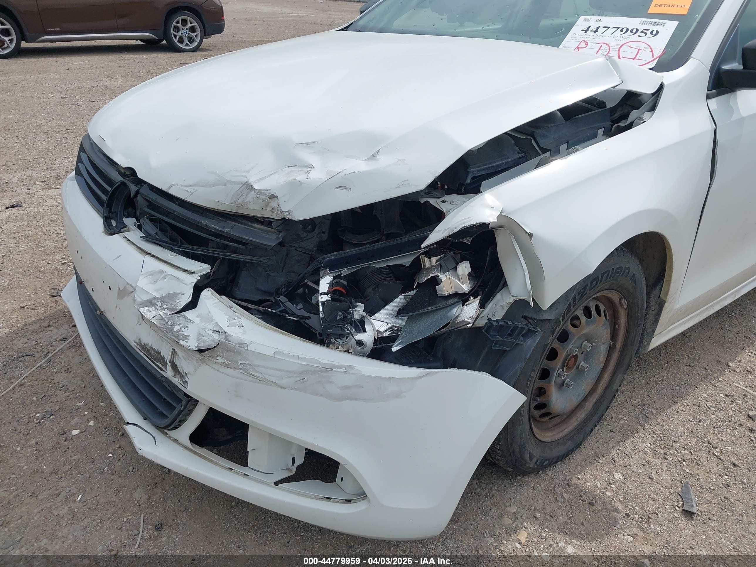 2014 Volkswagen Jetta 2.0l S White vin: 3VW2K7AJ0EM436559
