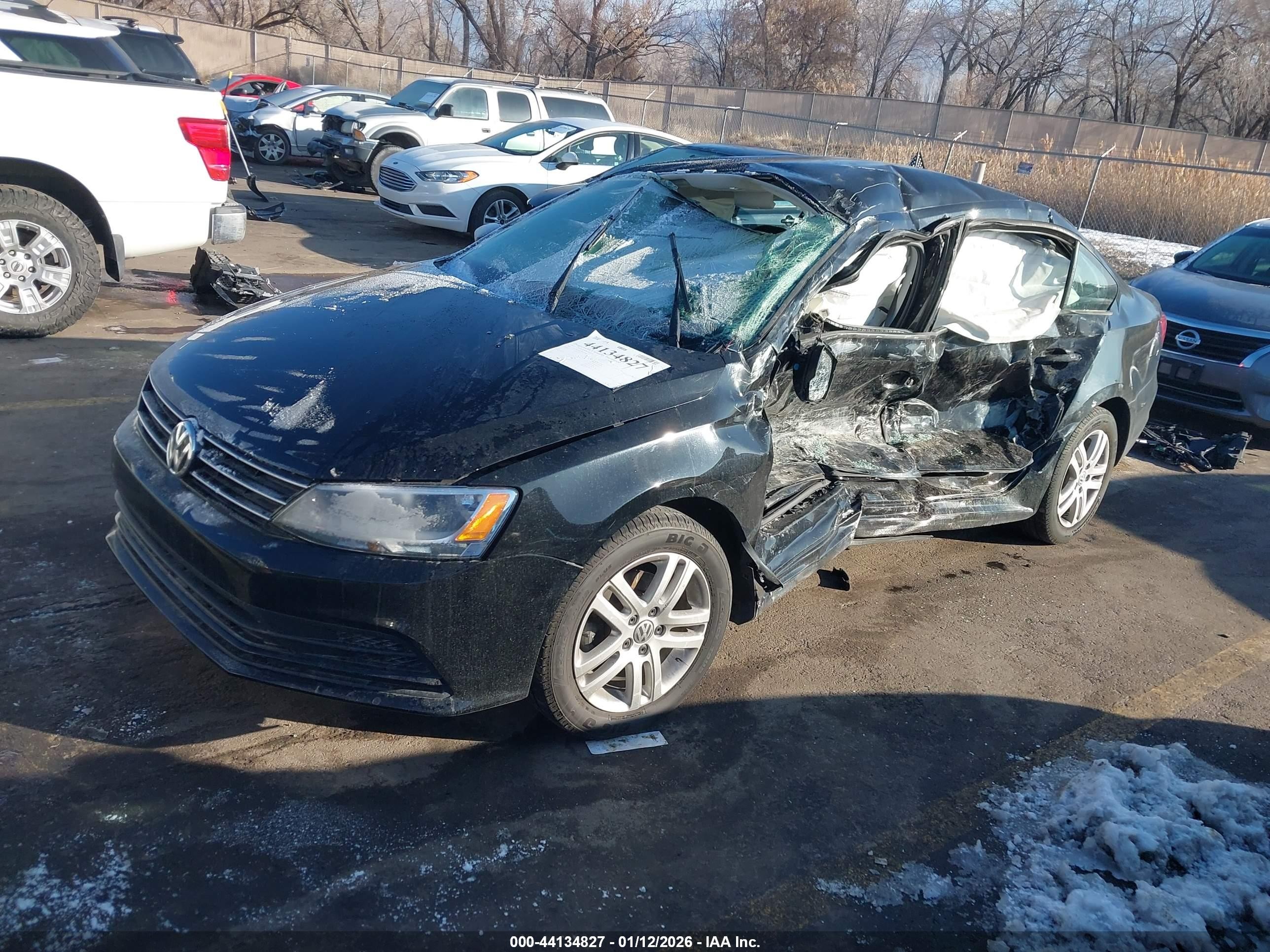 2015 Volkswagen Jetta 2.0l S Black vin: 3VW2K7AJ0FM253857