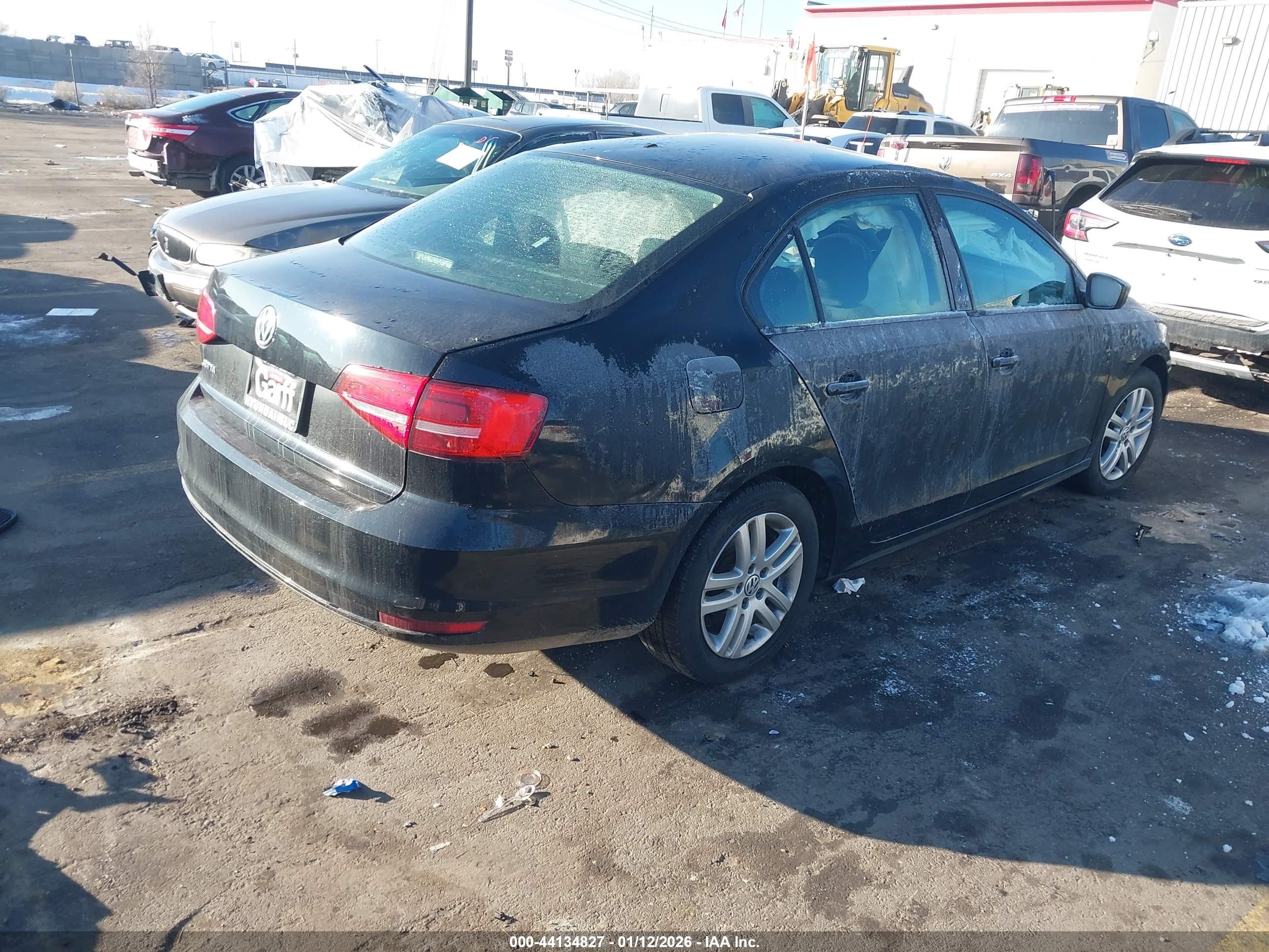 2015 Volkswagen Jetta 2.0l S Black vin: 3VW2K7AJ0FM253857