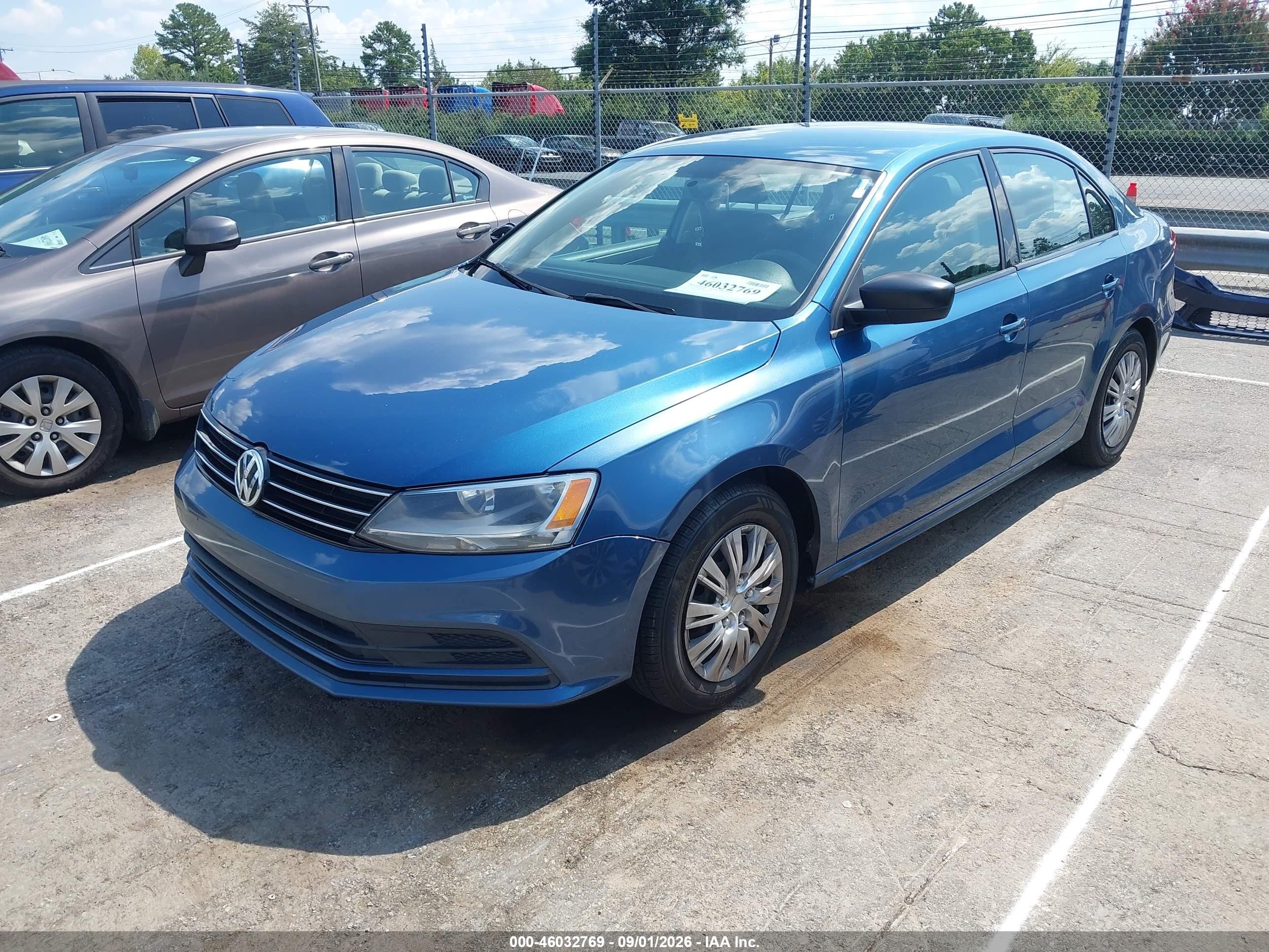 2015 Volkswagen Jetta 2.0l S Blue vin: 3VW2K7AJ0FM315533