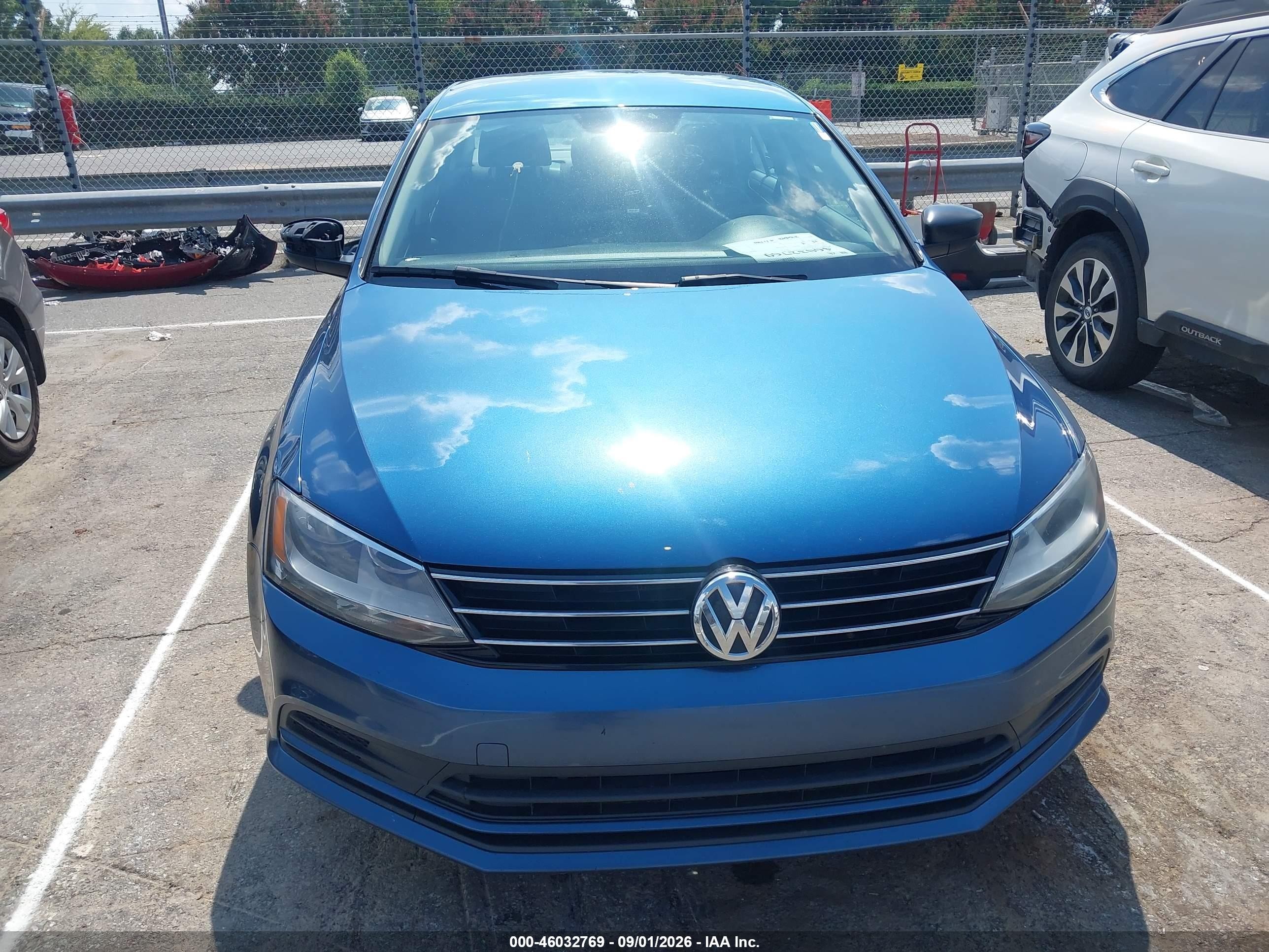 2015 Volkswagen Jetta 2.0l S Blue vin: 3VW2K7AJ0FM315533