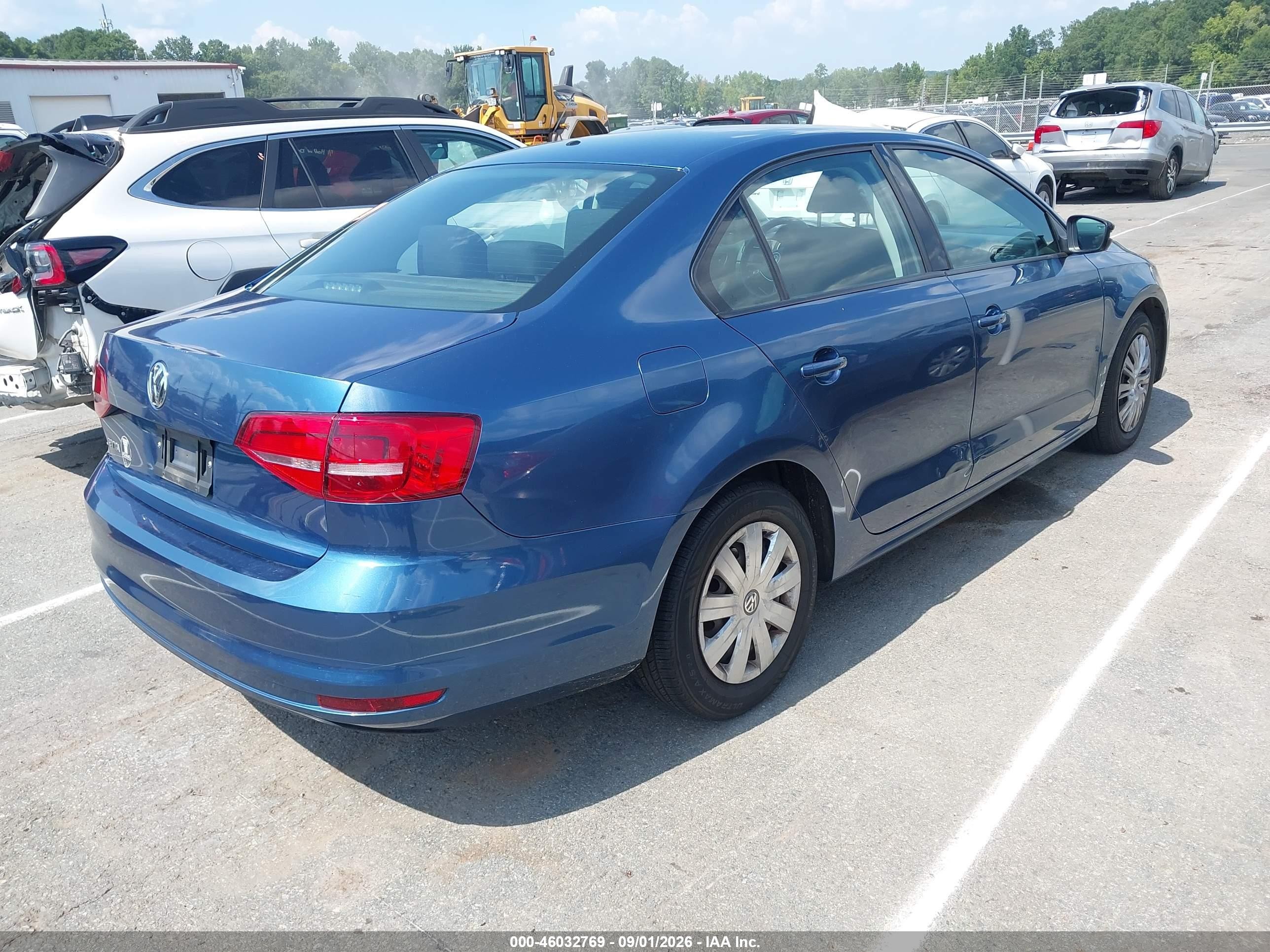 2015 Volkswagen Jetta 2.0l S Blue vin: 3VW2K7AJ0FM315533