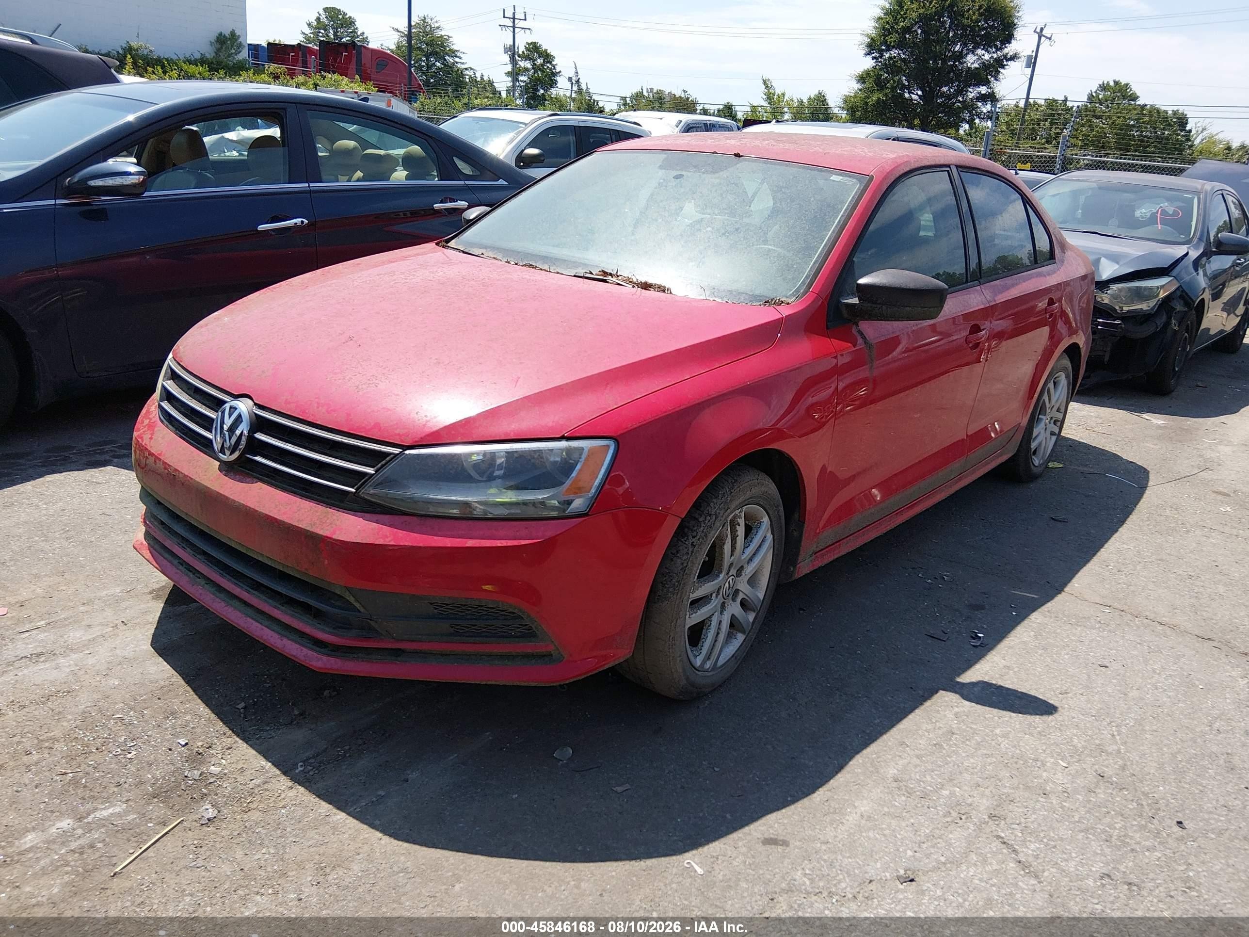 2015 Volkswagen Jetta 2.0l S Red vin: 3VW2K7AJ0FM354140