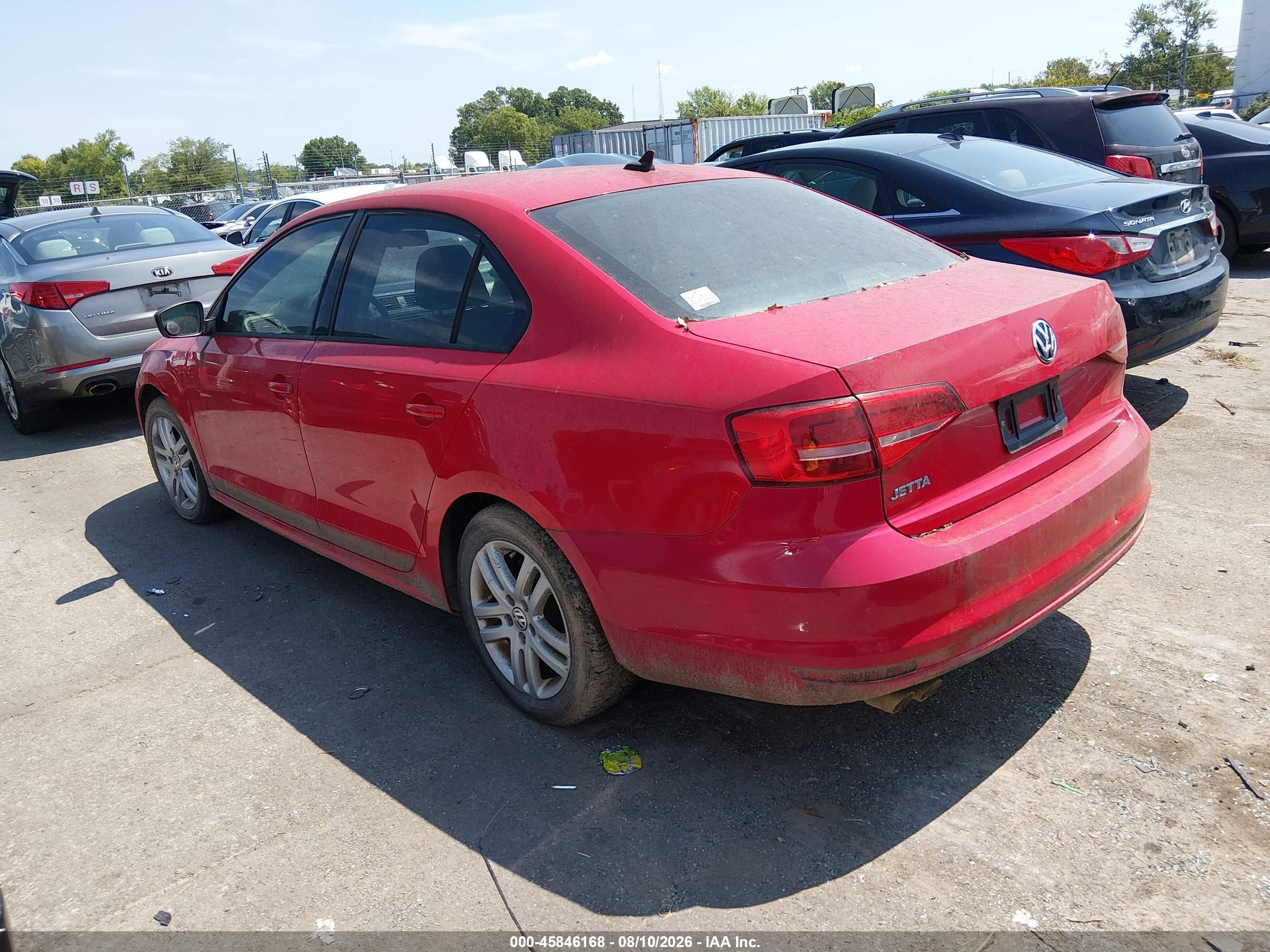 2015 Volkswagen Jetta 2.0l S Red vin: 3VW2K7AJ0FM354140