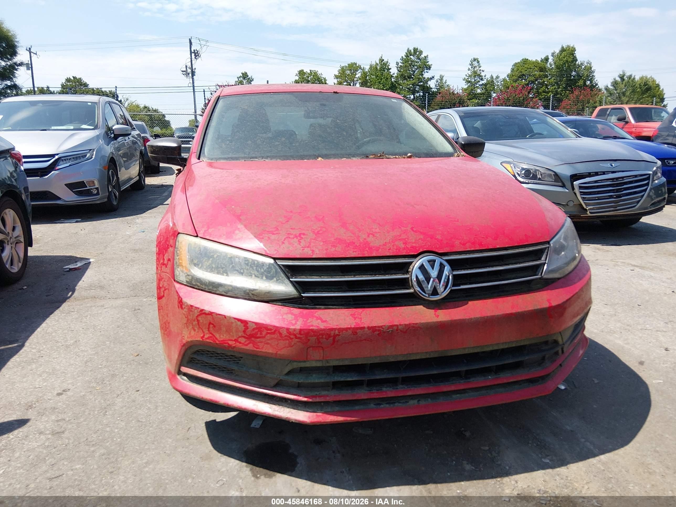 2015 Volkswagen Jetta 2.0l S Red vin: 3VW2K7AJ0FM354140