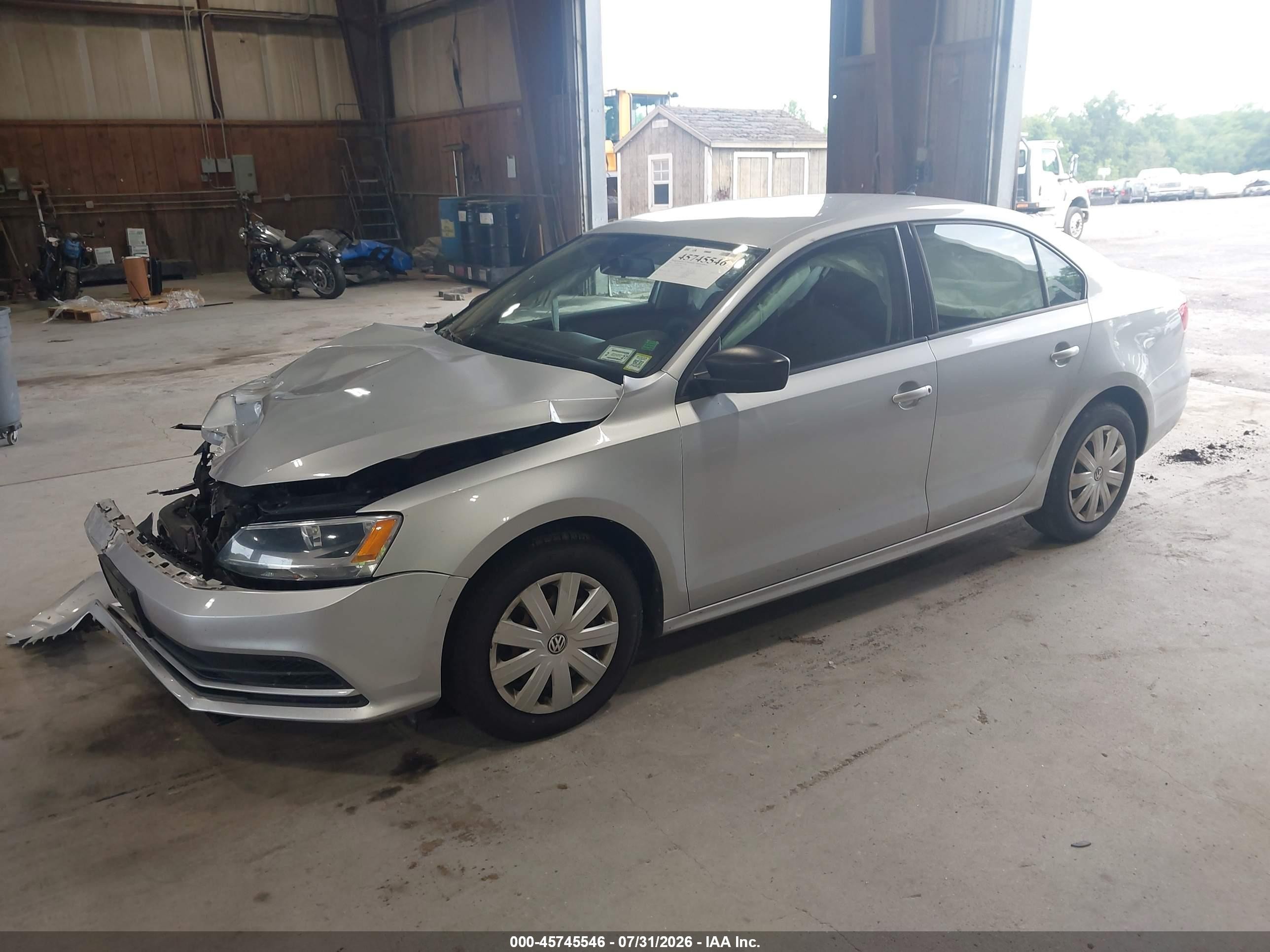 2015 Volkswagen Jetta 2.0l S Silver vin: 3VW2K7AJ0FM401604