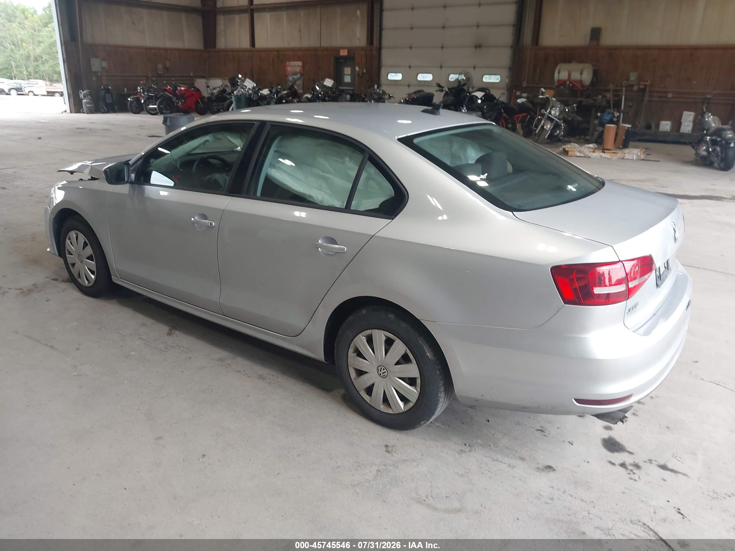 2015 Volkswagen Jetta 2.0l S Silver vin: 3VW2K7AJ0FM401604