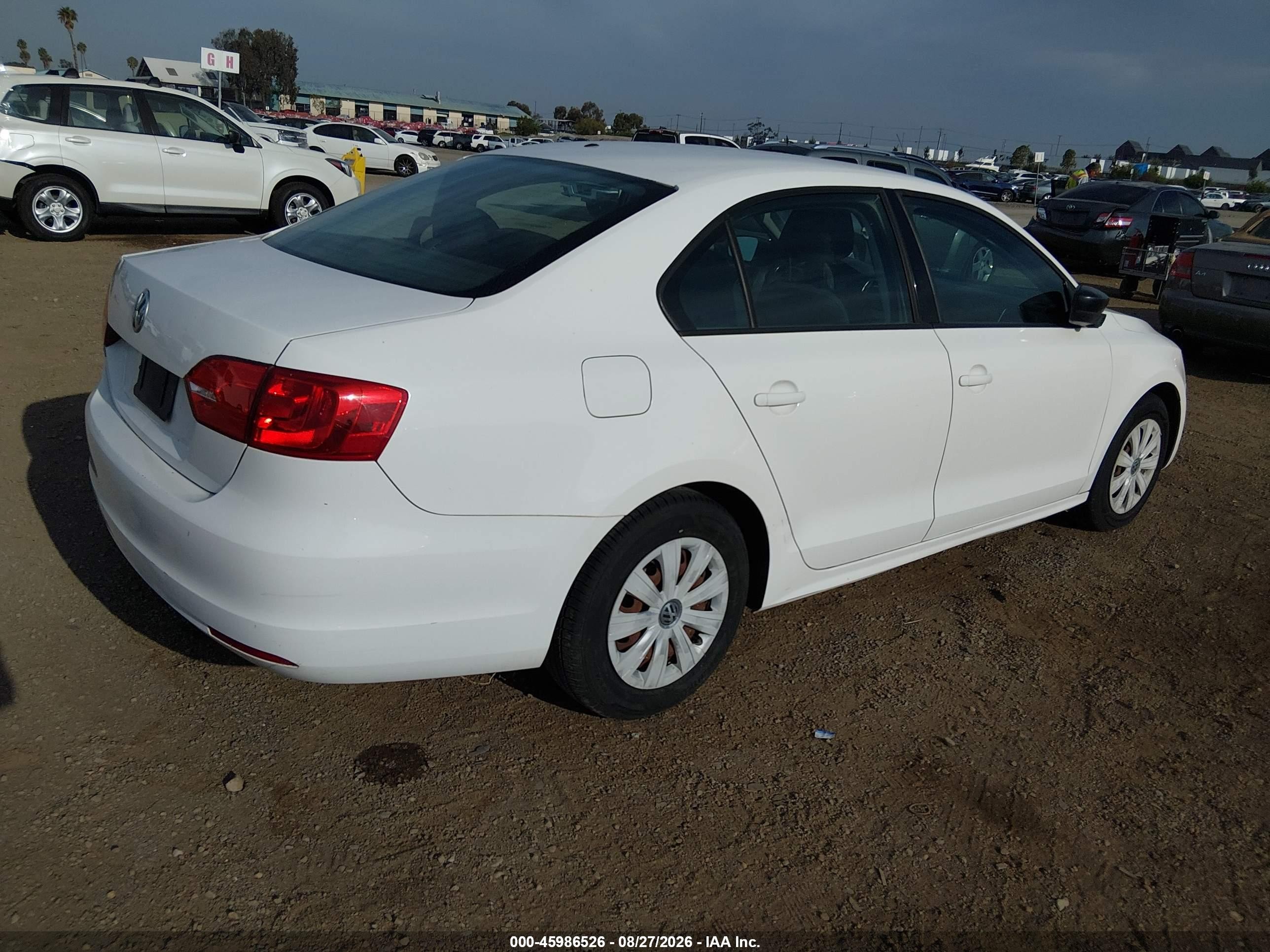 2011 Volkswagen Jetta 2.0l S White vin: 3VW2K7AJ1BM042502