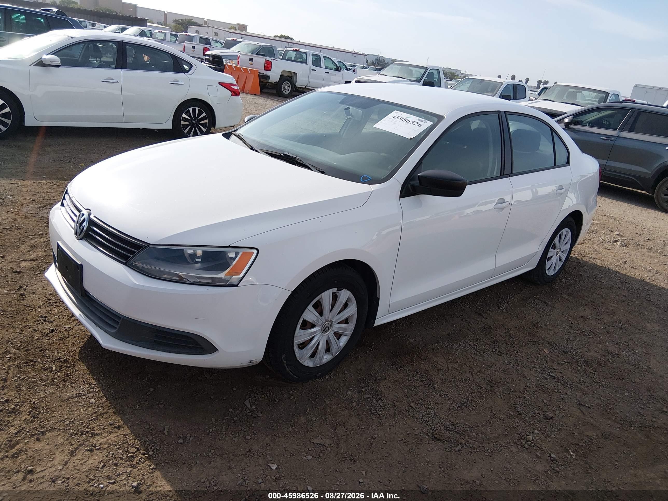 2011 Volkswagen Jetta 2.0l S White vin: 3VW2K7AJ1BM042502