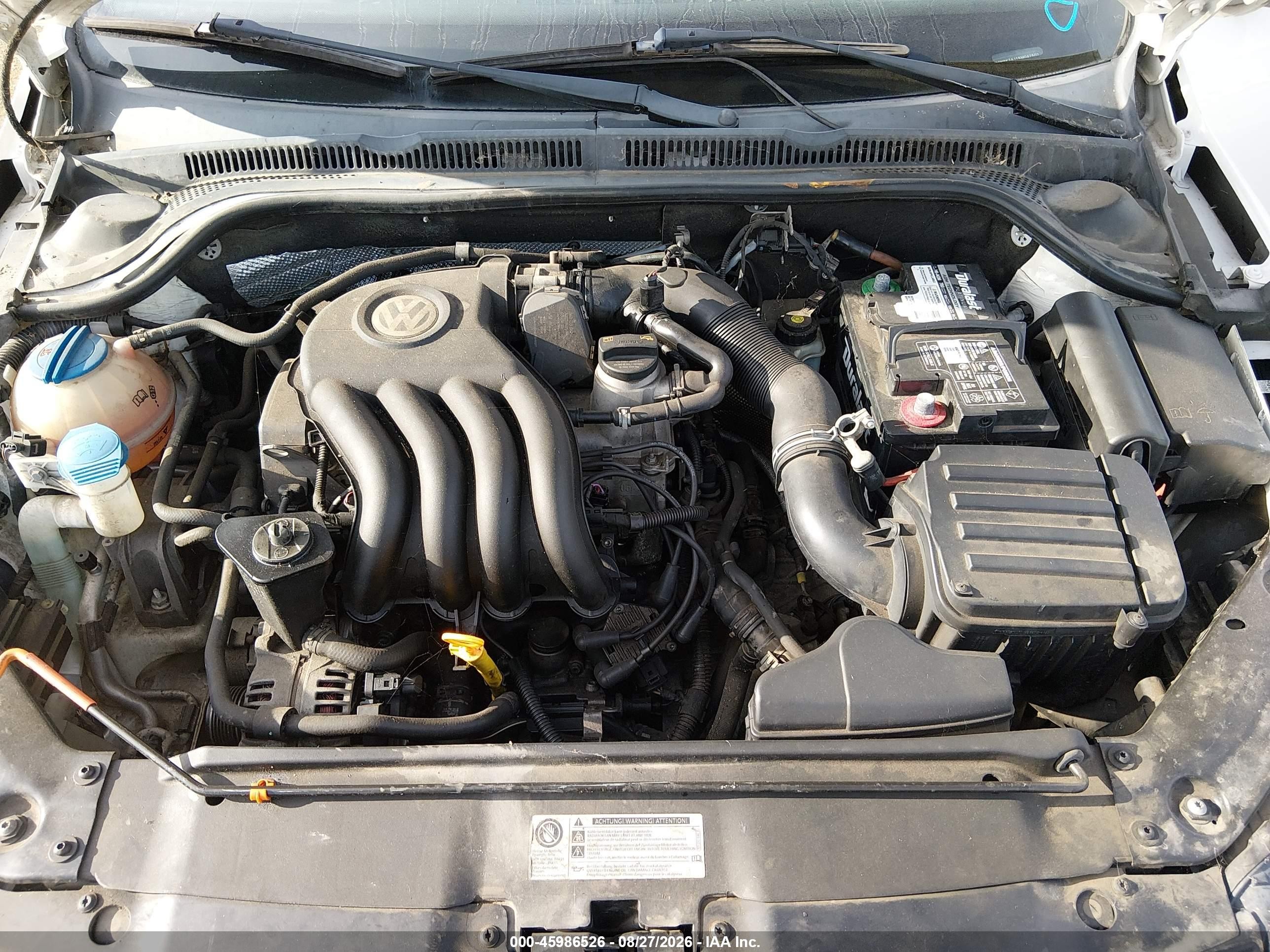2011 Volkswagen Jetta 2.0l S White vin: 3VW2K7AJ1BM042502