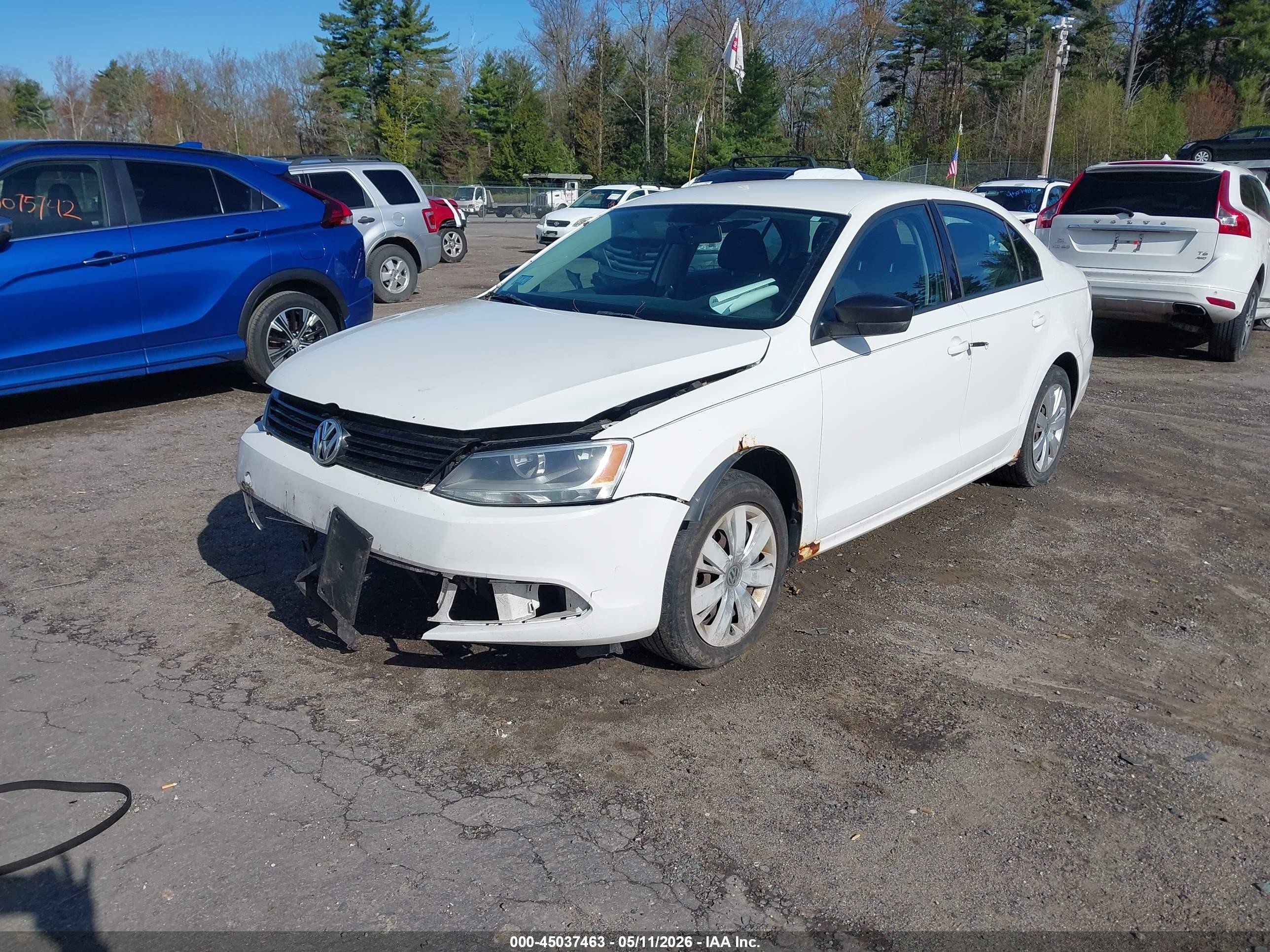 2011 Volkswagen Jetta 2.0l S White vin: 3VW2K7AJ1BM092736