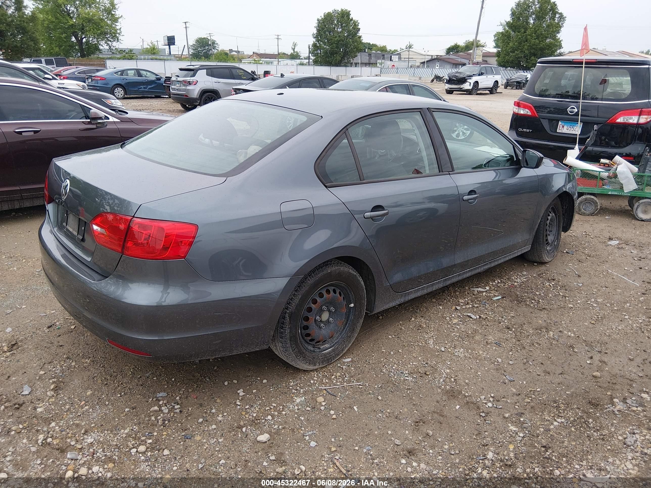2012 Volkswagen Jetta 2.0l S Blue vin: 3VW2K7AJ1CM305265