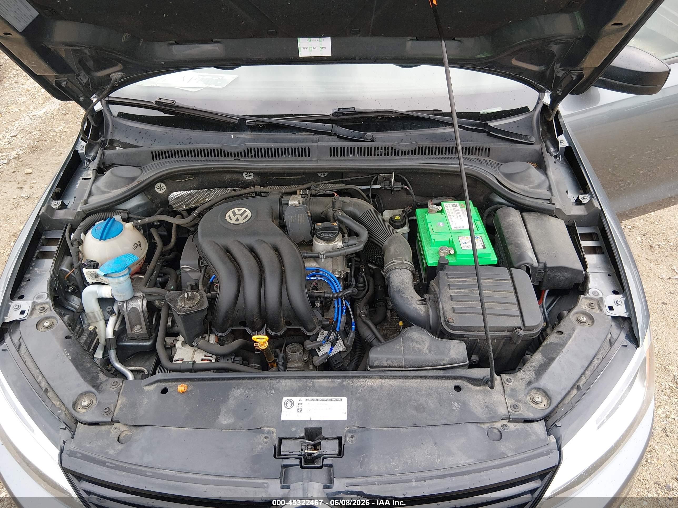 2012 Volkswagen Jetta 2.0l S Blue vin: 3VW2K7AJ1CM305265