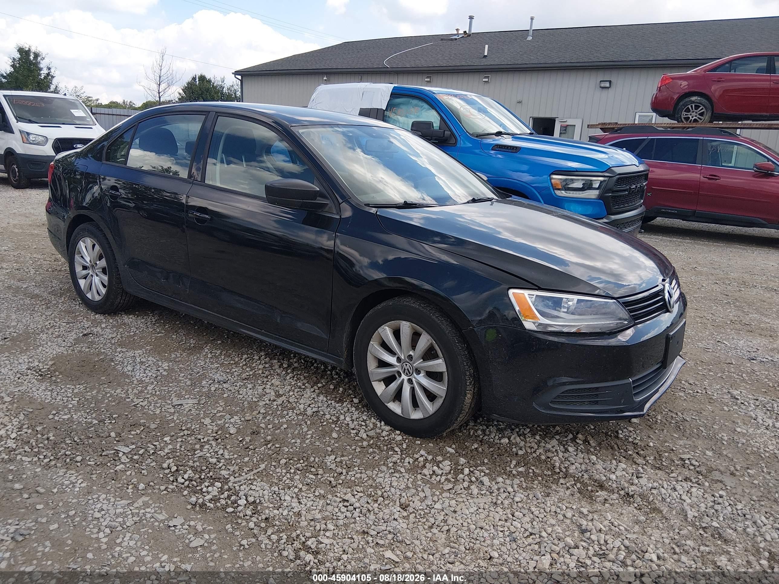 2012 Volkswagen Jetta 2.0l S Black vin: 3VW2K7AJ1CM382329