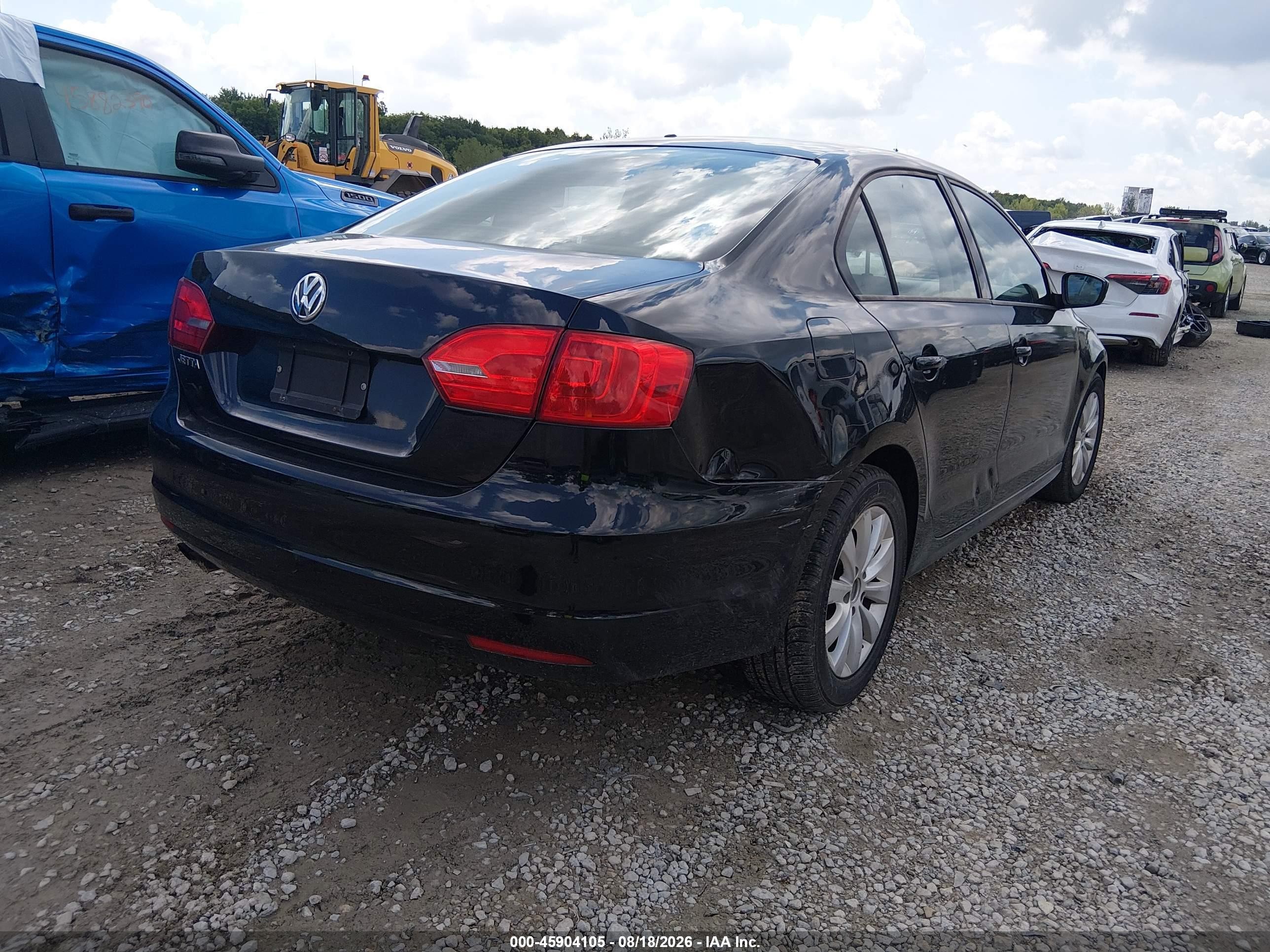 2012 Volkswagen Jetta 2.0l S Black vin: 3VW2K7AJ1CM382329