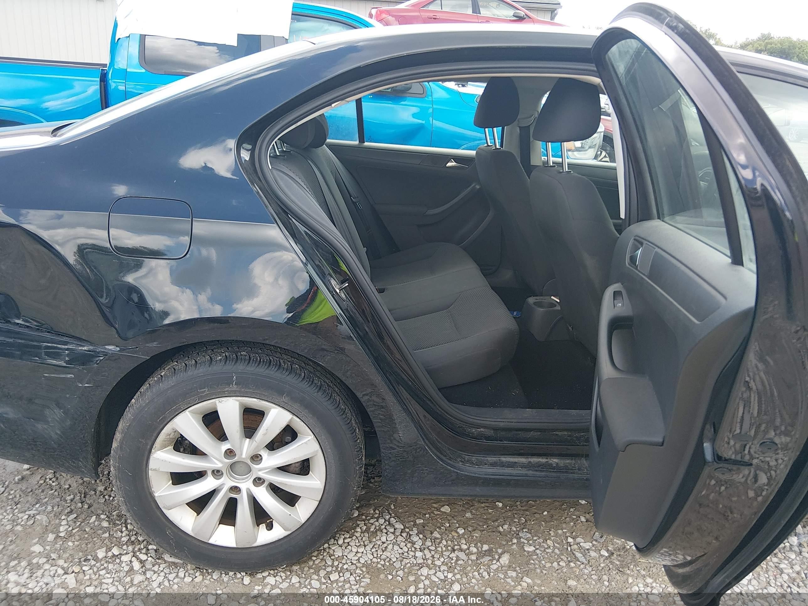 2012 Volkswagen Jetta 2.0l S Black vin: 3VW2K7AJ1CM382329