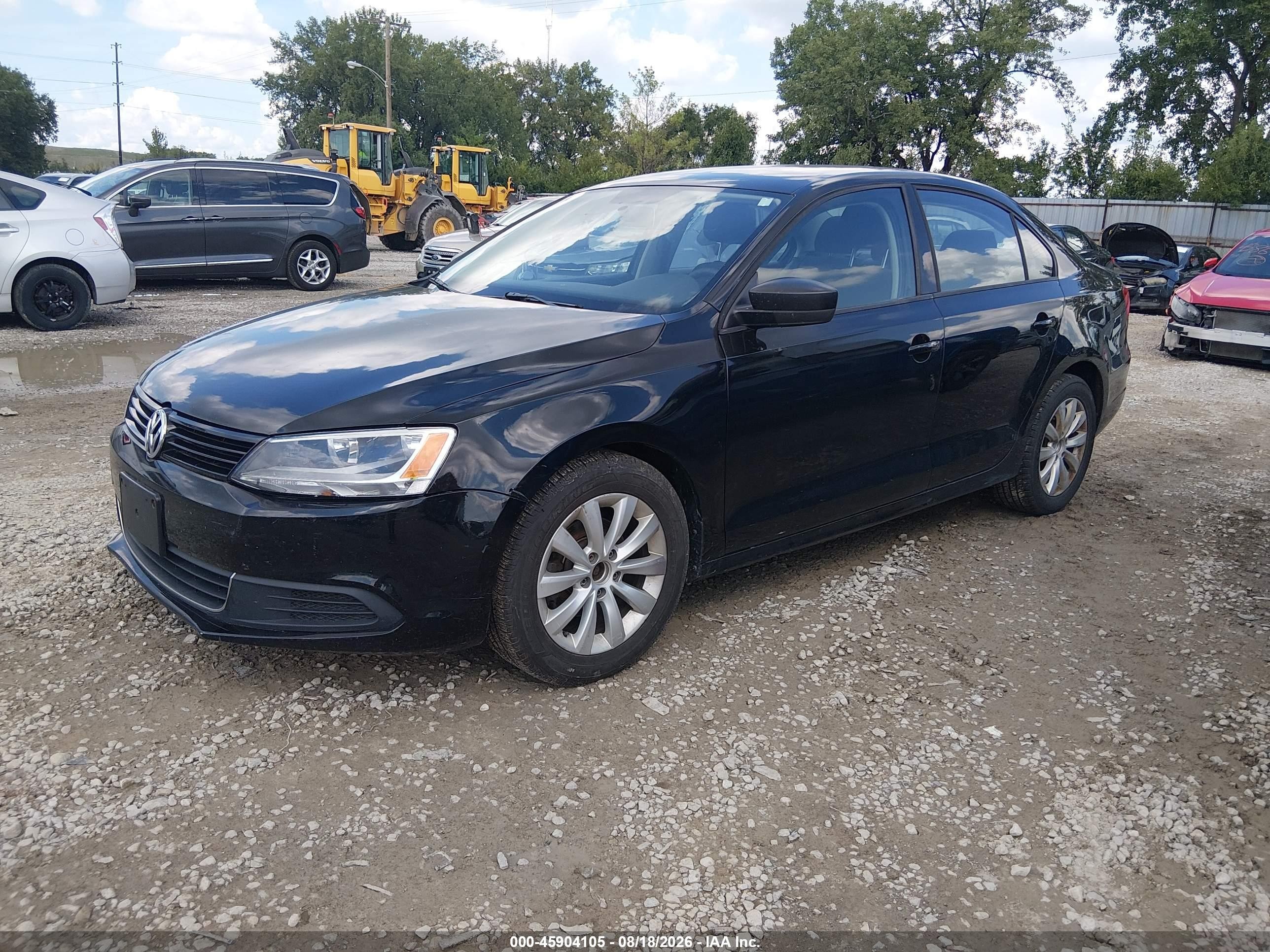 2012 Volkswagen Jetta 2.0l S Black vin: 3VW2K7AJ1CM382329