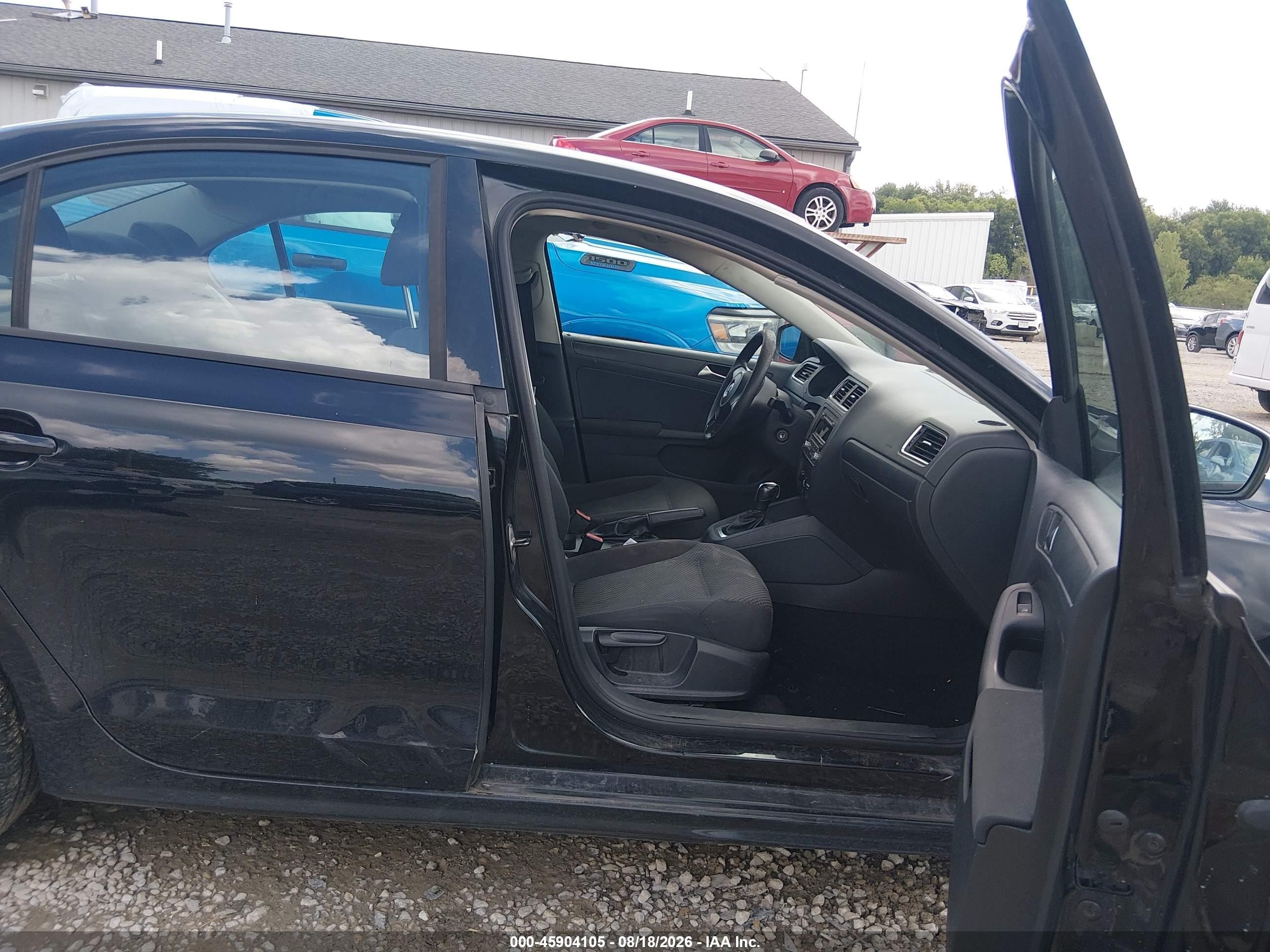 2012 Volkswagen Jetta 2.0l S Black vin: 3VW2K7AJ1CM382329