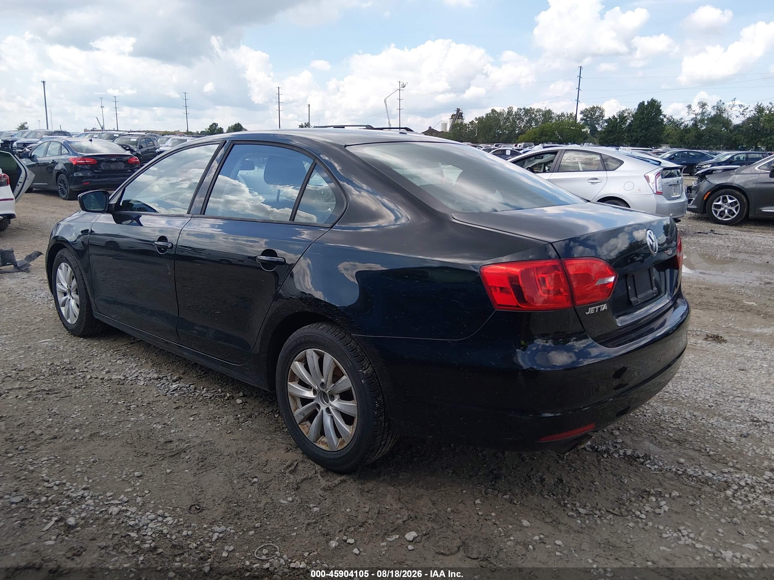 2012 Volkswagen Jetta 2.0l S Black vin: 3VW2K7AJ1CM382329
