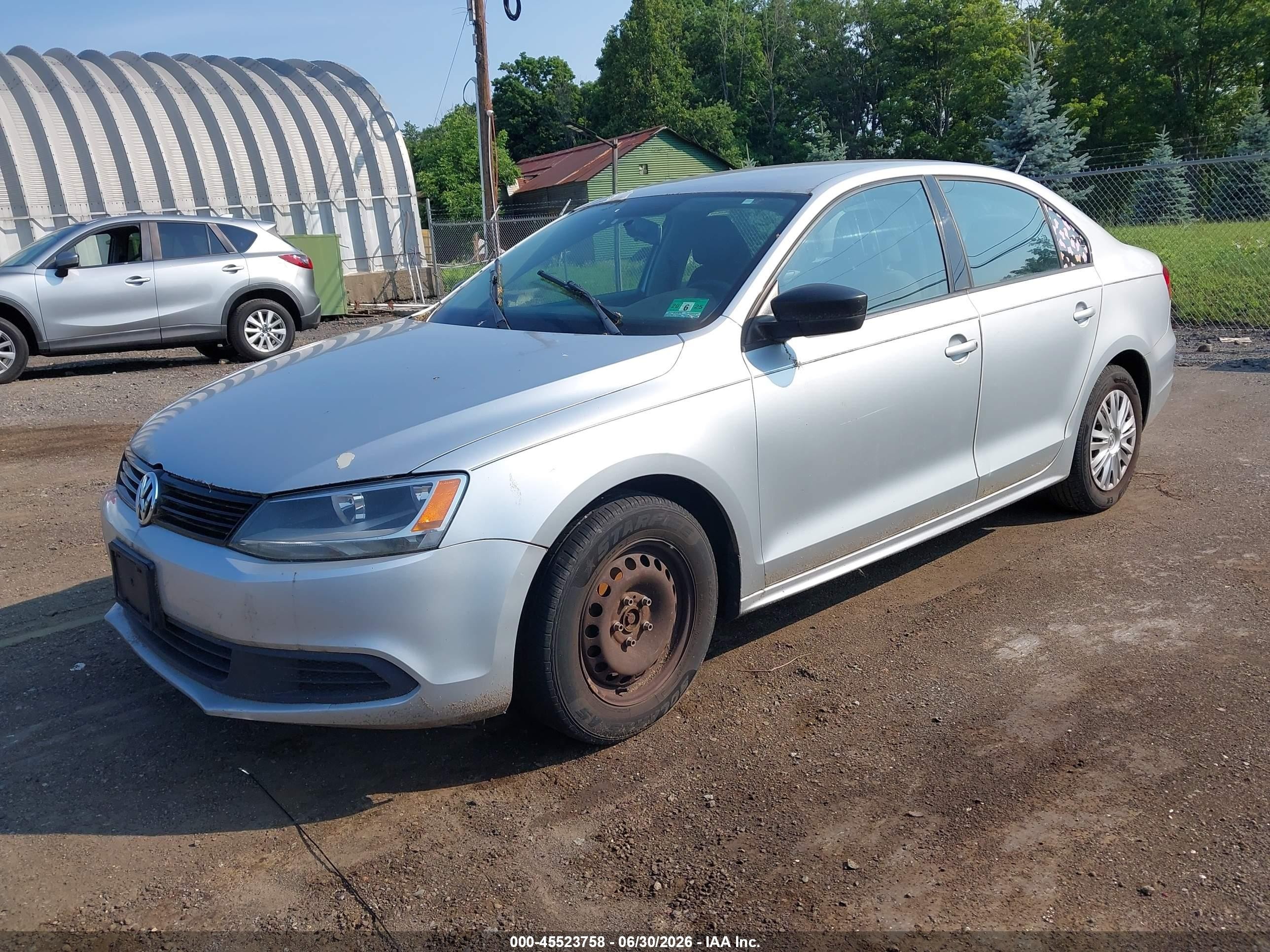 2012 Volkswagen Jetta 2.0l S Silver vin: 3VW2K7AJ1CM414762